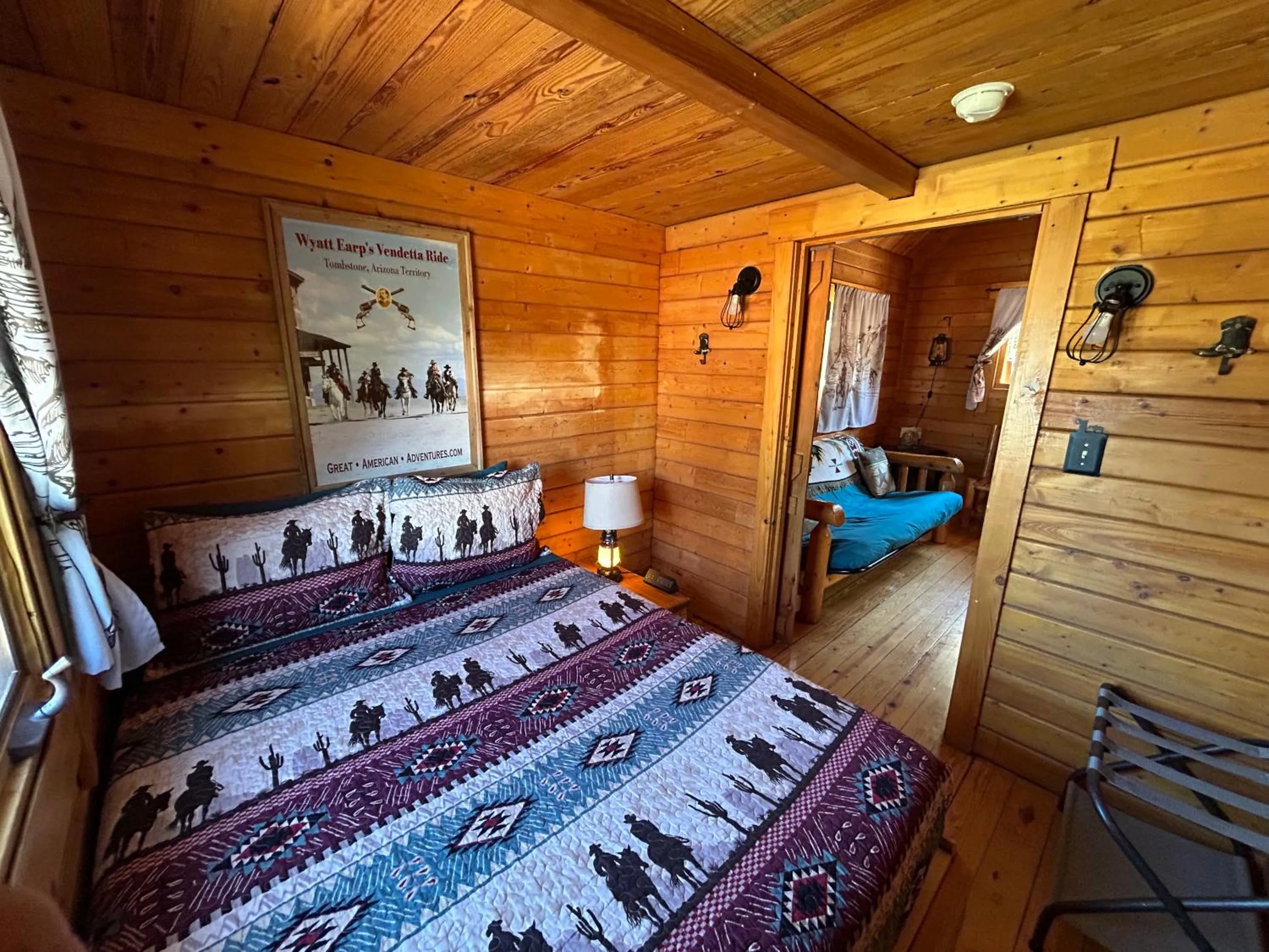 Bed in Katie's Cozy Cabins