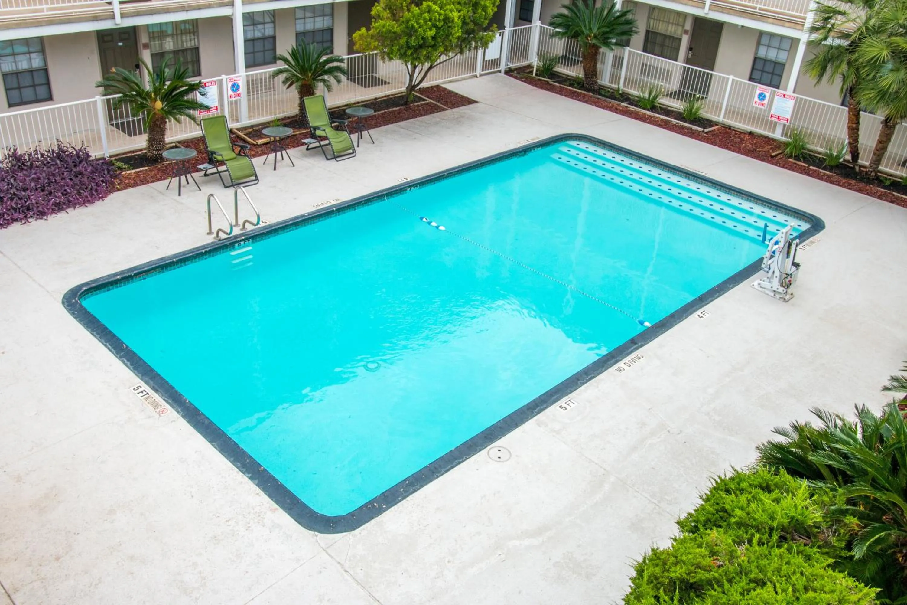Pool view in Studio 6-San Antonio, TX - Lackland AFB
