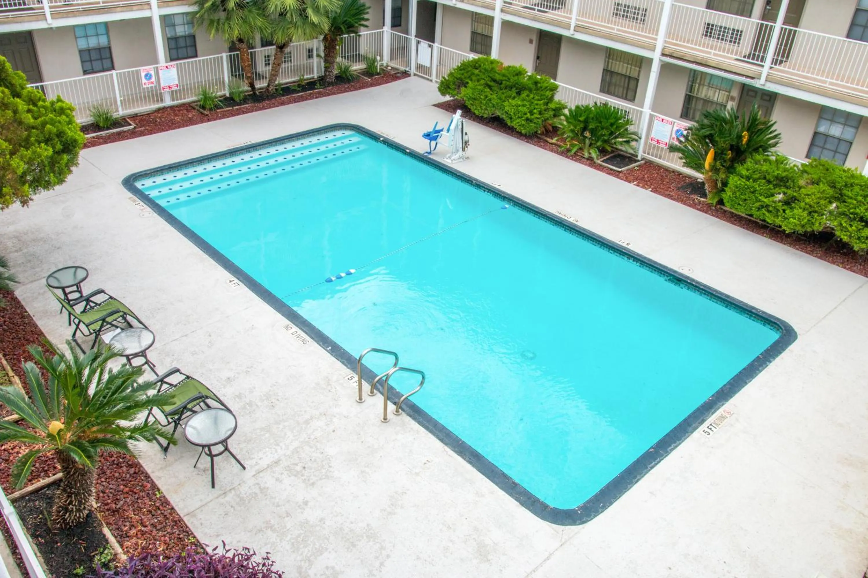 Pool view in Studio 6-San Antonio, TX - Lackland AFB