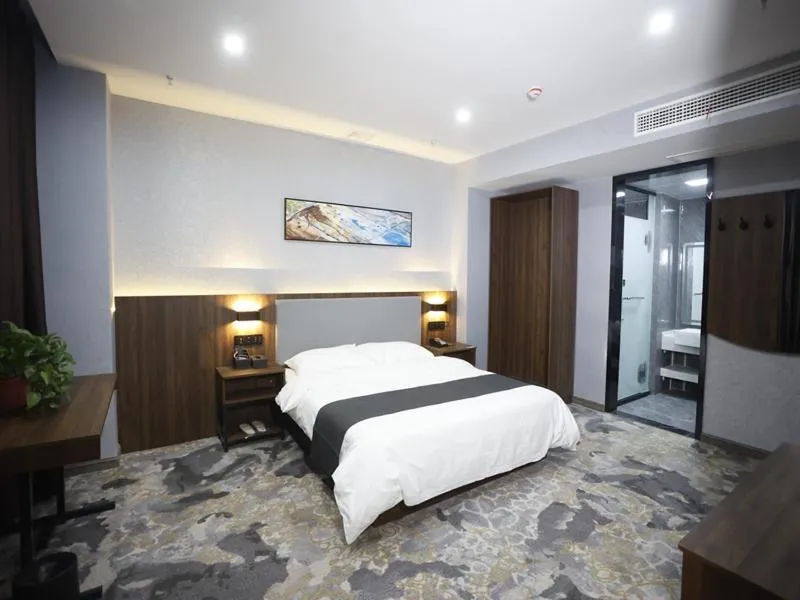 Bed in Thank Inn Plus Jining Wenshang Baoxiang Temple