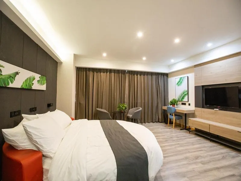 Bed in Thank Inn Plus Jining Wenshang Baoxiang Temple