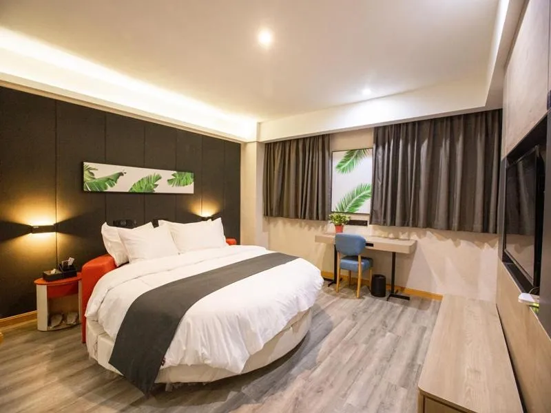 Bed in Thank Inn Plus Jining Wenshang Baoxiang Temple