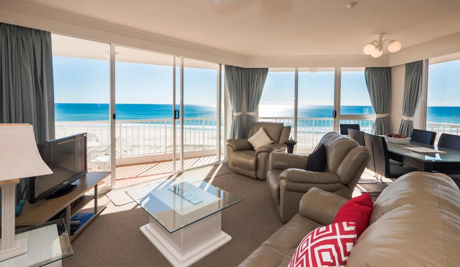 Living room in Meridian Tower Kirra Beach
