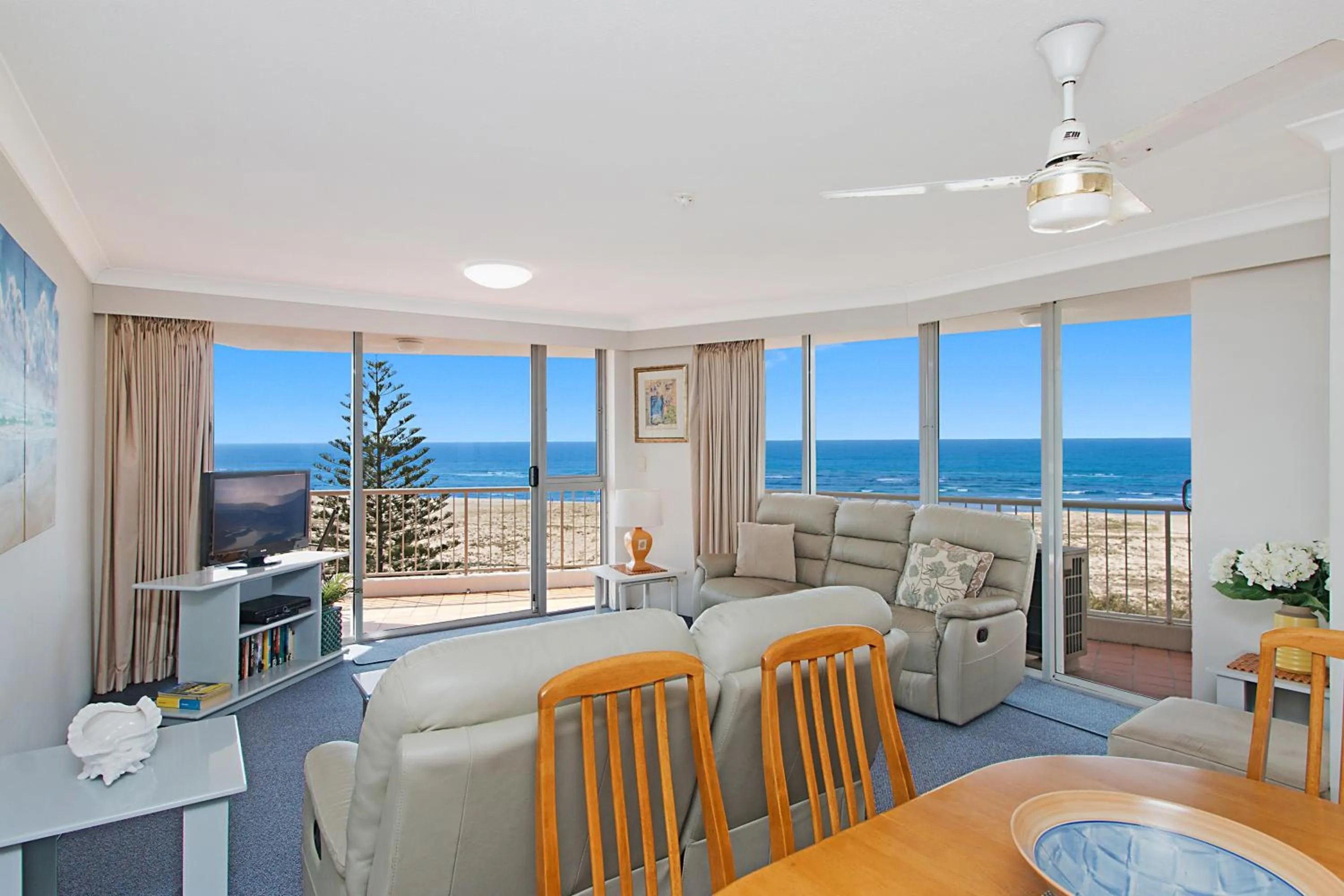 Living room in Meridian Tower Kirra Beach