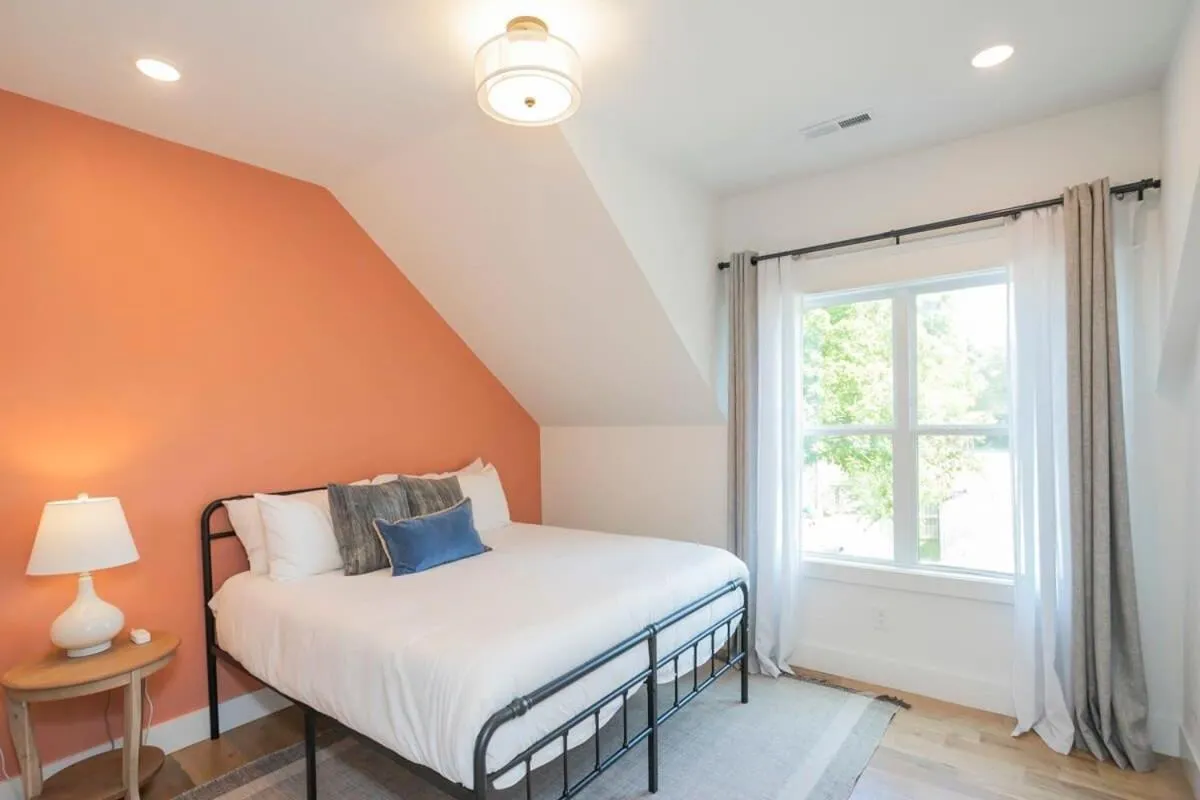 Bed in Custom Home Office Suite Game Room & Fire pit