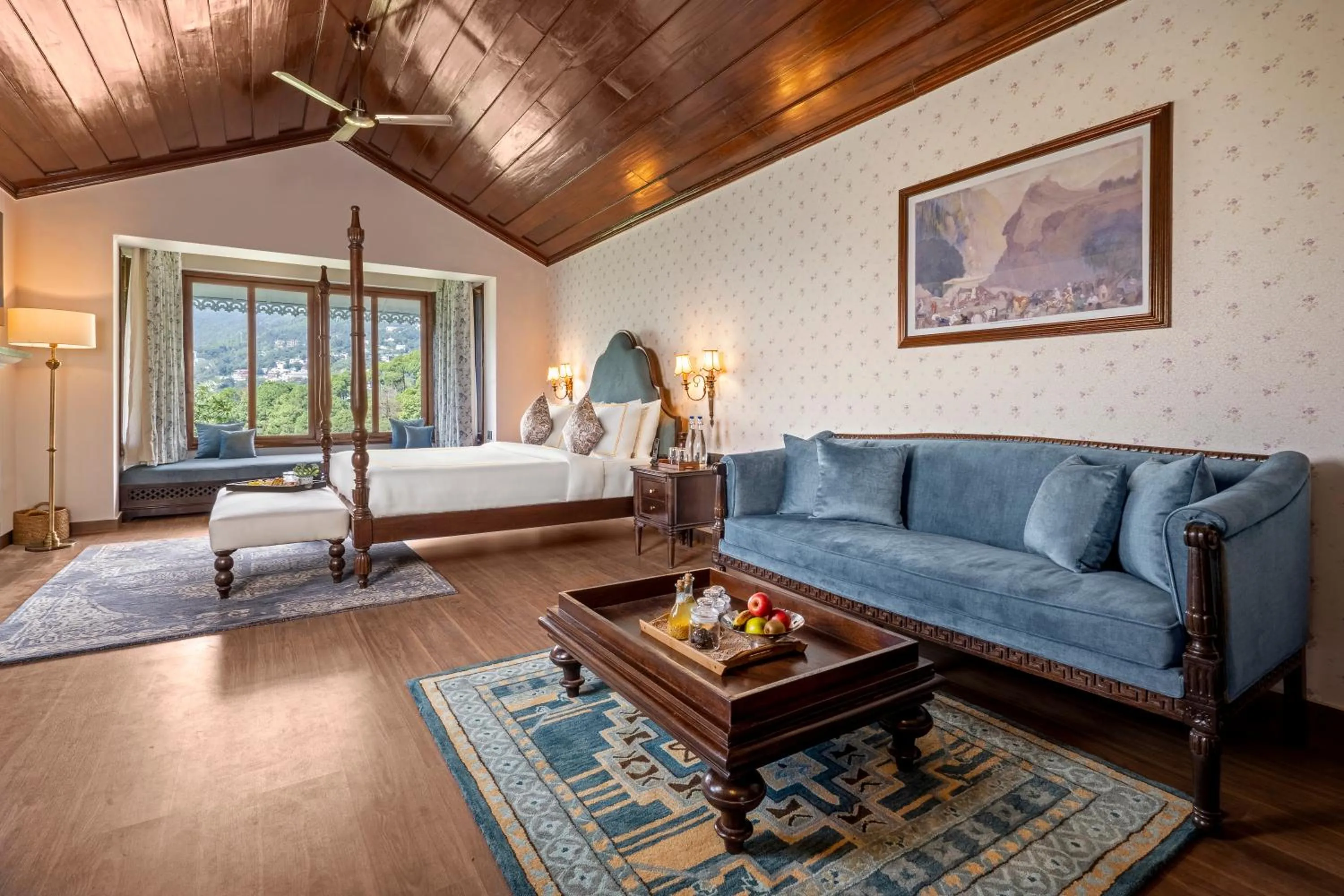 Photo of the whole room, Bed in Brij Anayra Dharamshala - A Himalayan Luxury Retreat