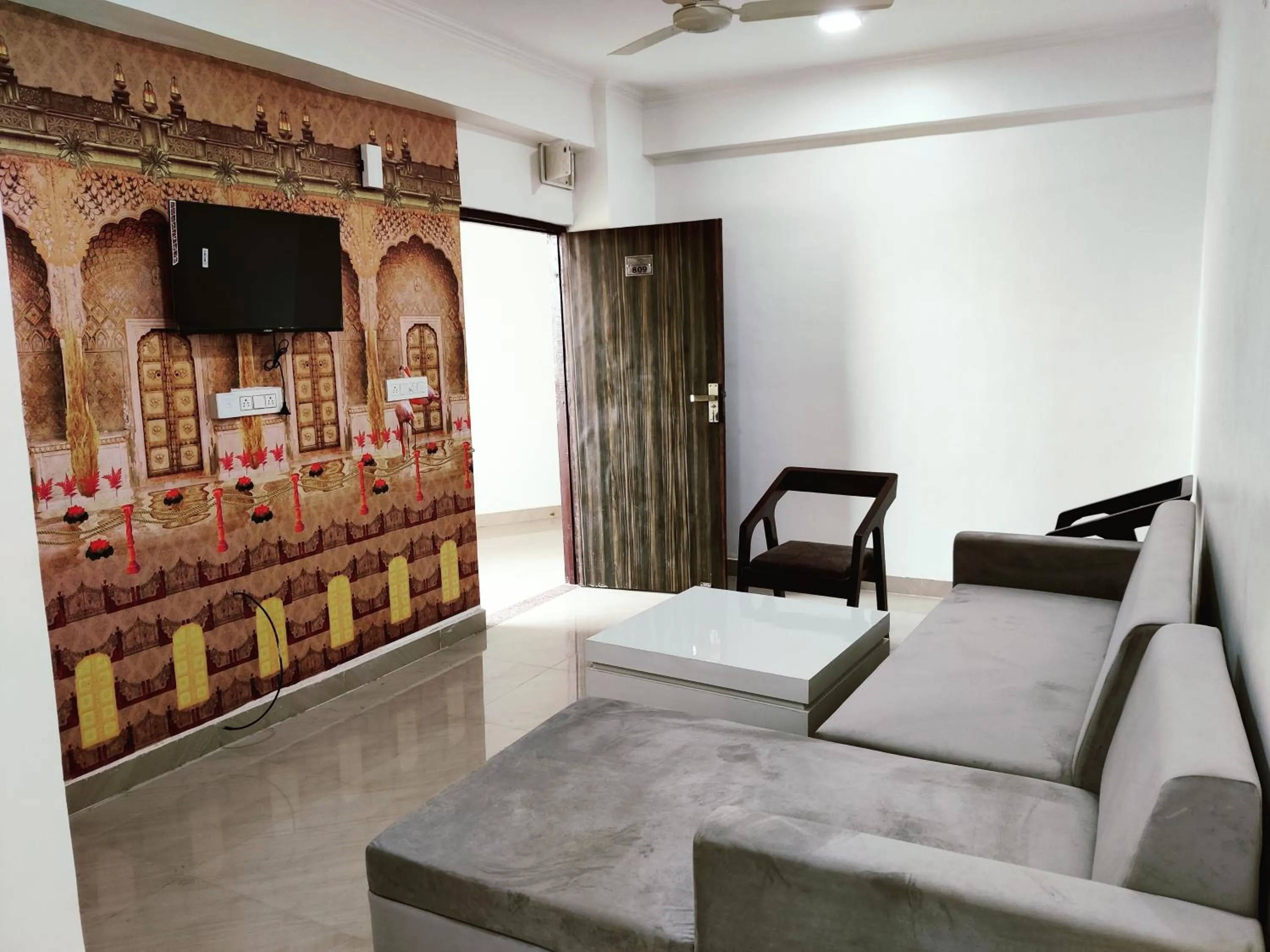 Living room in The Grand ND Resort- Kanha Tulsi Heights Behind Prem Mandir