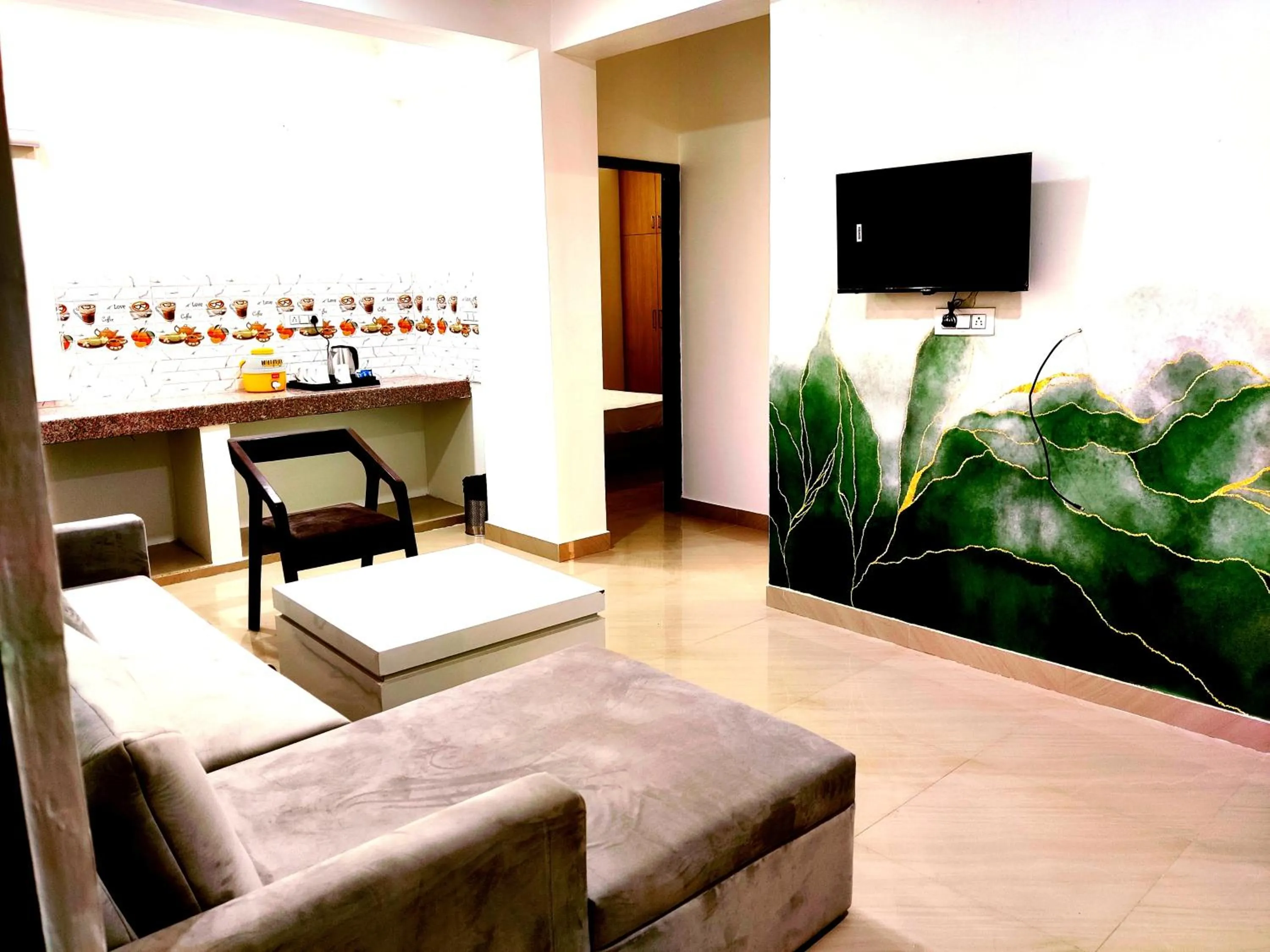 Living room in The Grand ND Resort- Kanha Tulsi Heights Behind Prem Mandir