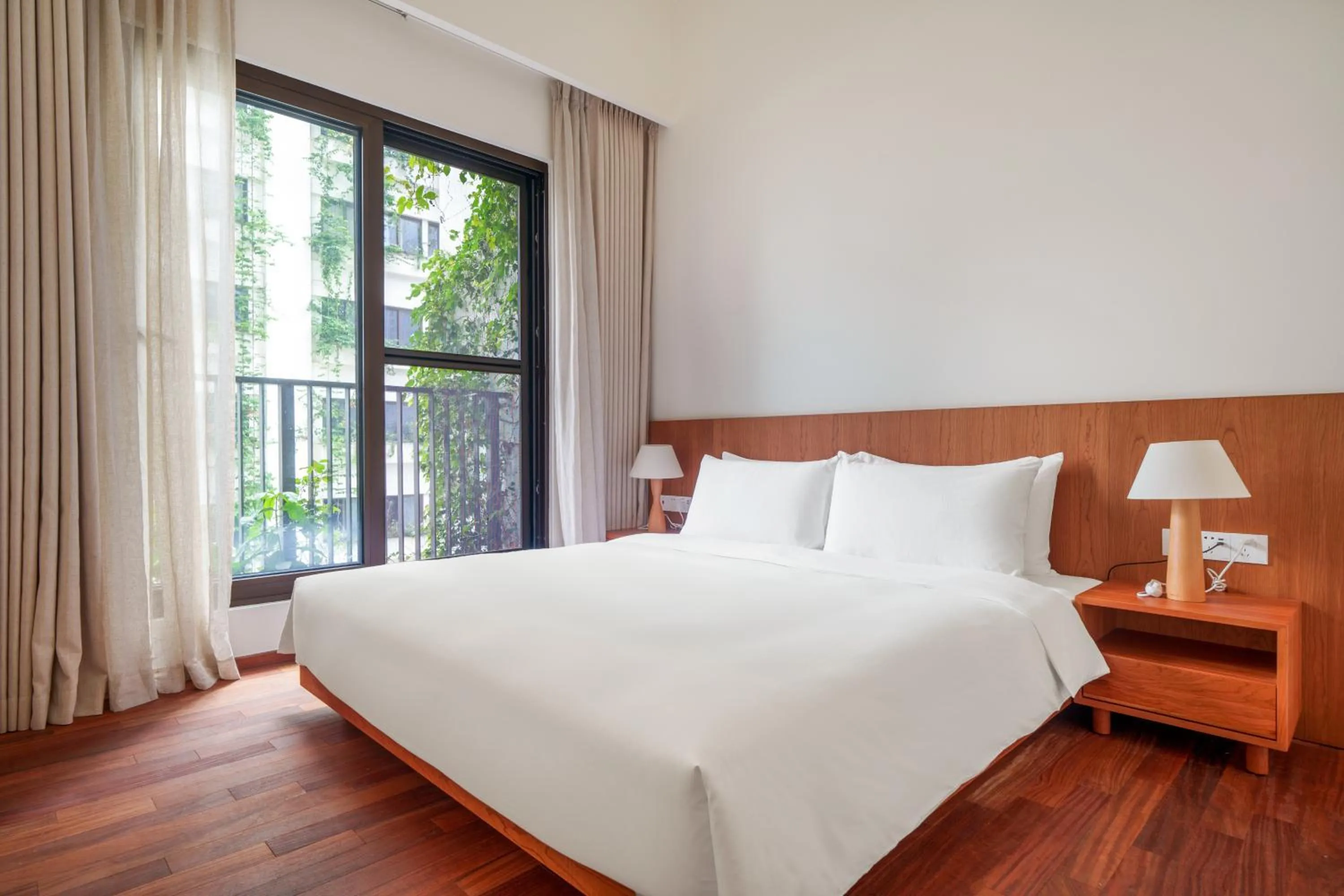 Bedroom, Bed in Wutong Hotel Apartment Bao'an Center