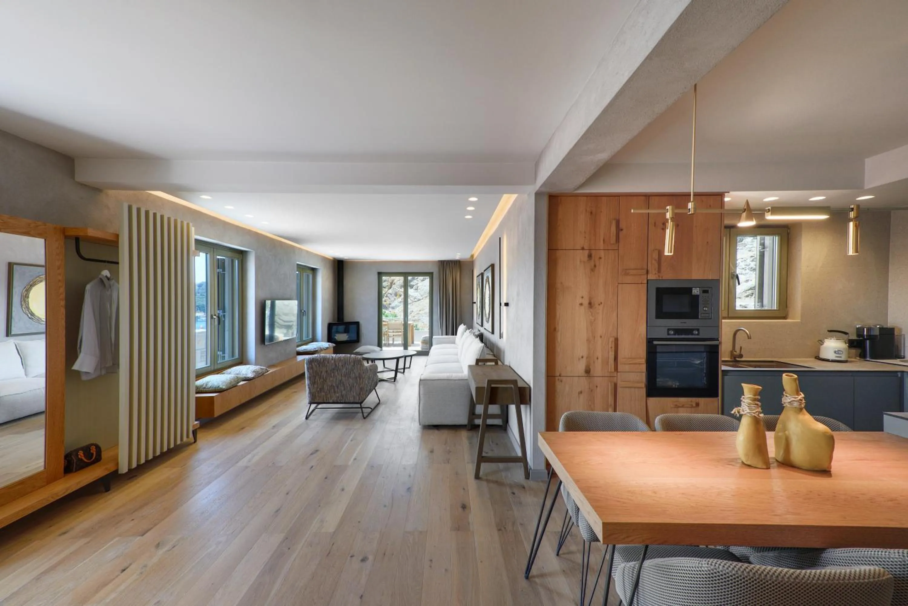 Kitchen or kitchenette, Bed in Kale Alti residences