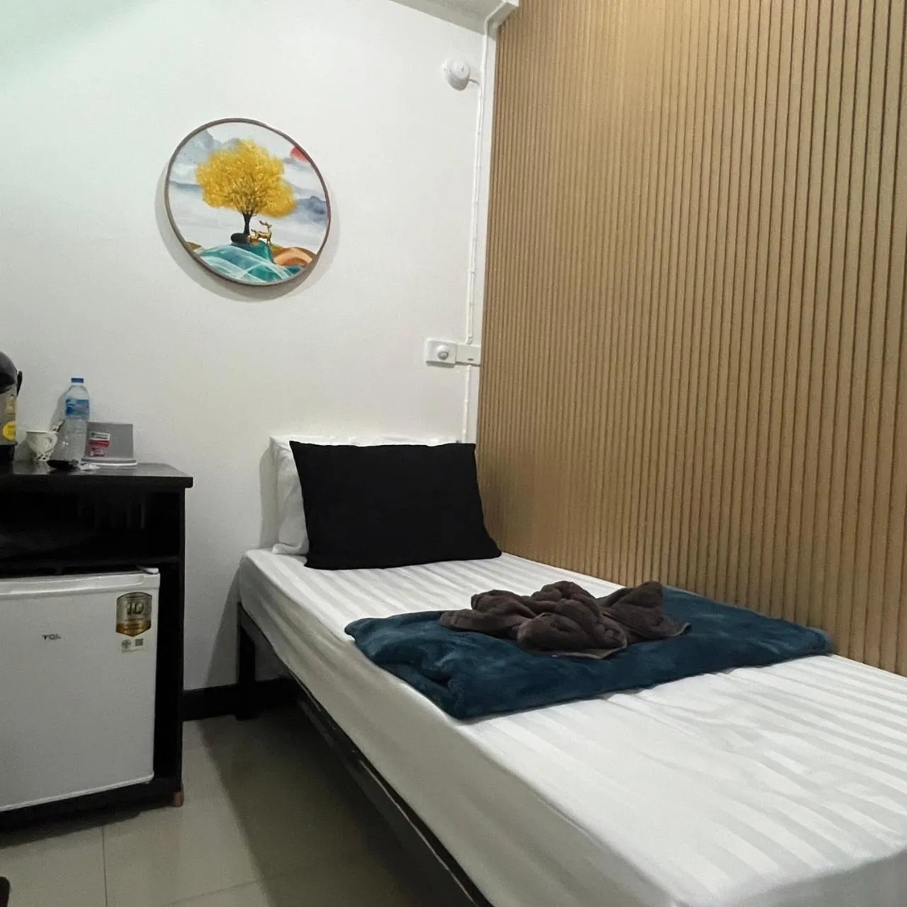 Bed in DonMueang station hotel