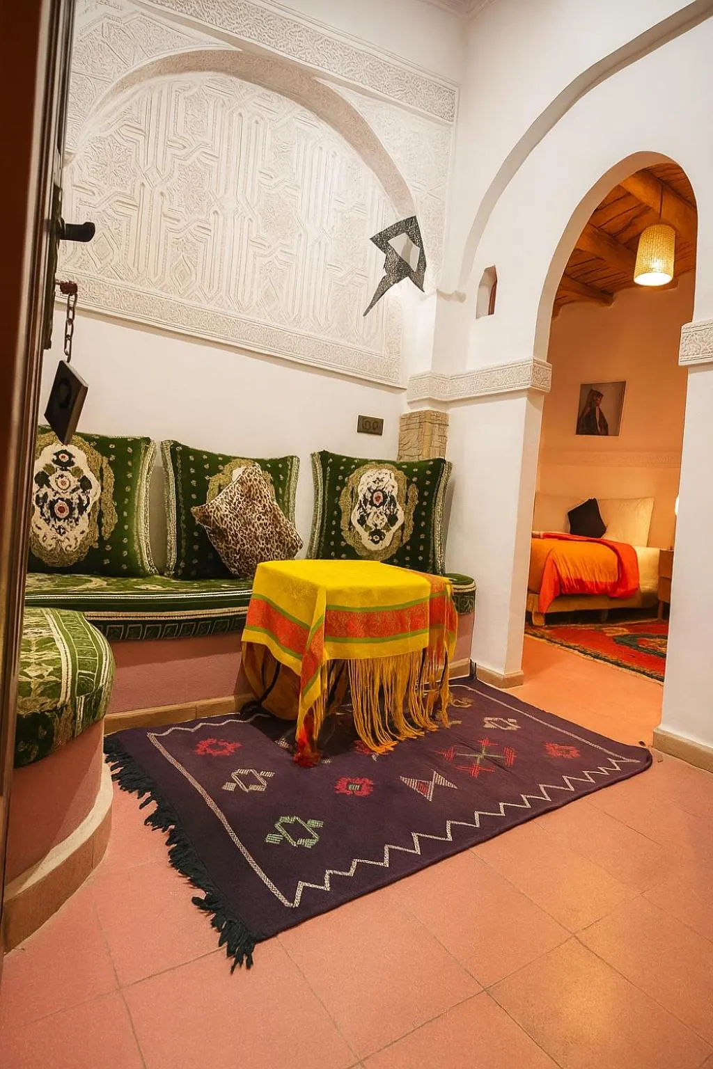 Seating area, Bed in Auberge La Fibule Du Dades