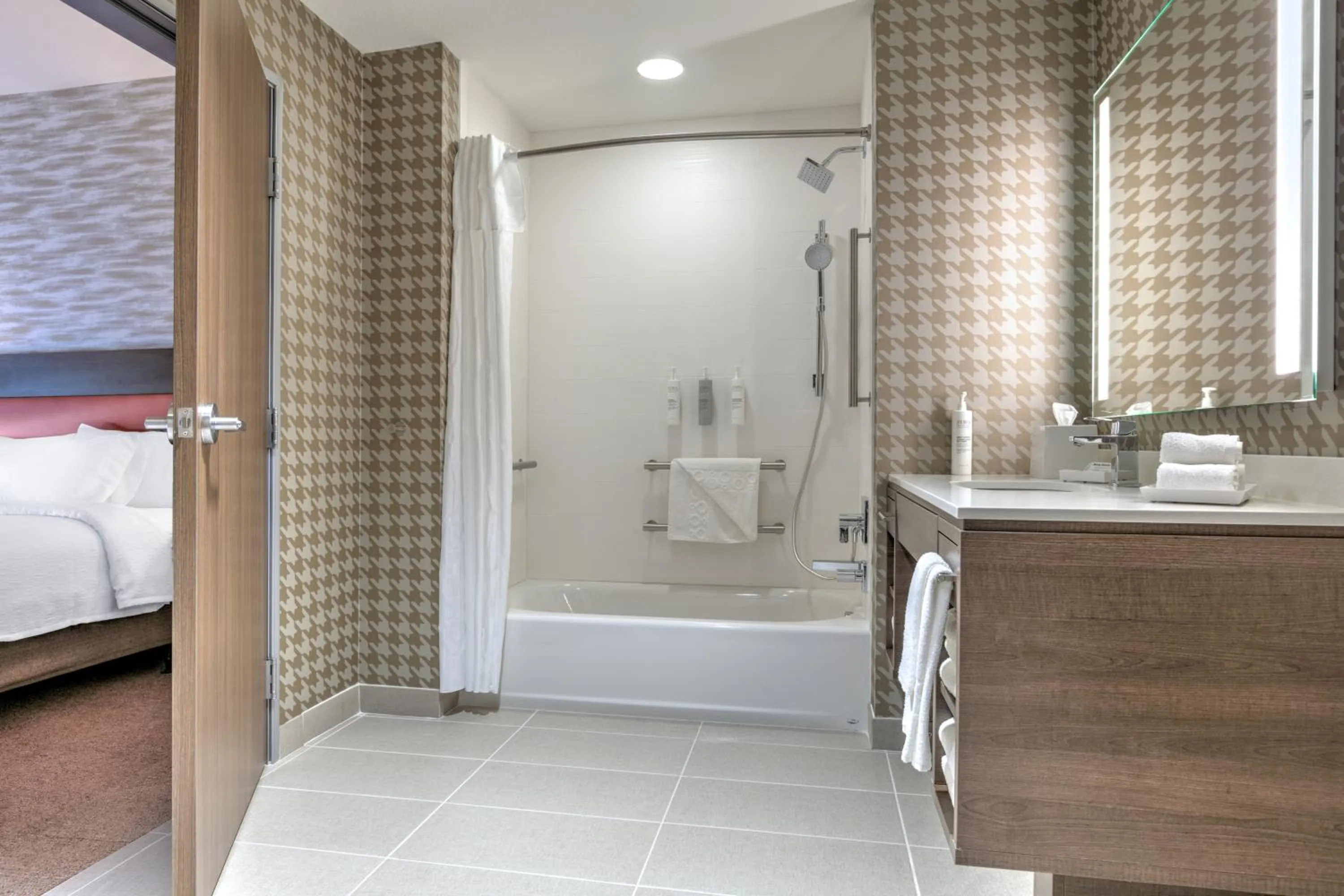 Bed in Home2 Suites By Hilton Tulsa Airport