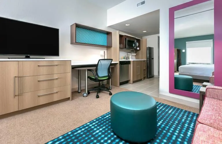 Bed in Home2 Suites By Hilton Tulsa Airport