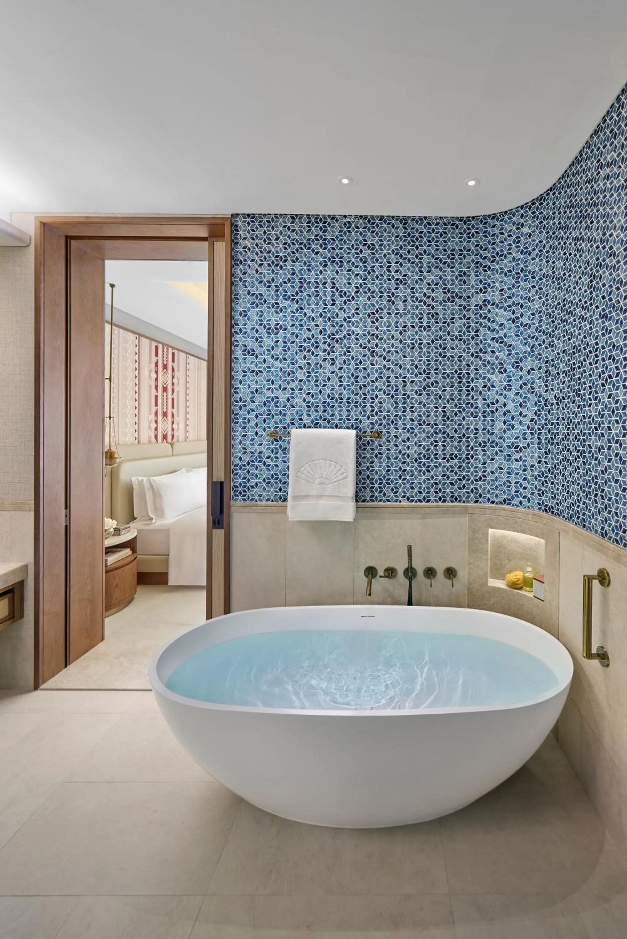 Bathroom, Bed in Mandarin Oriental, Muscat