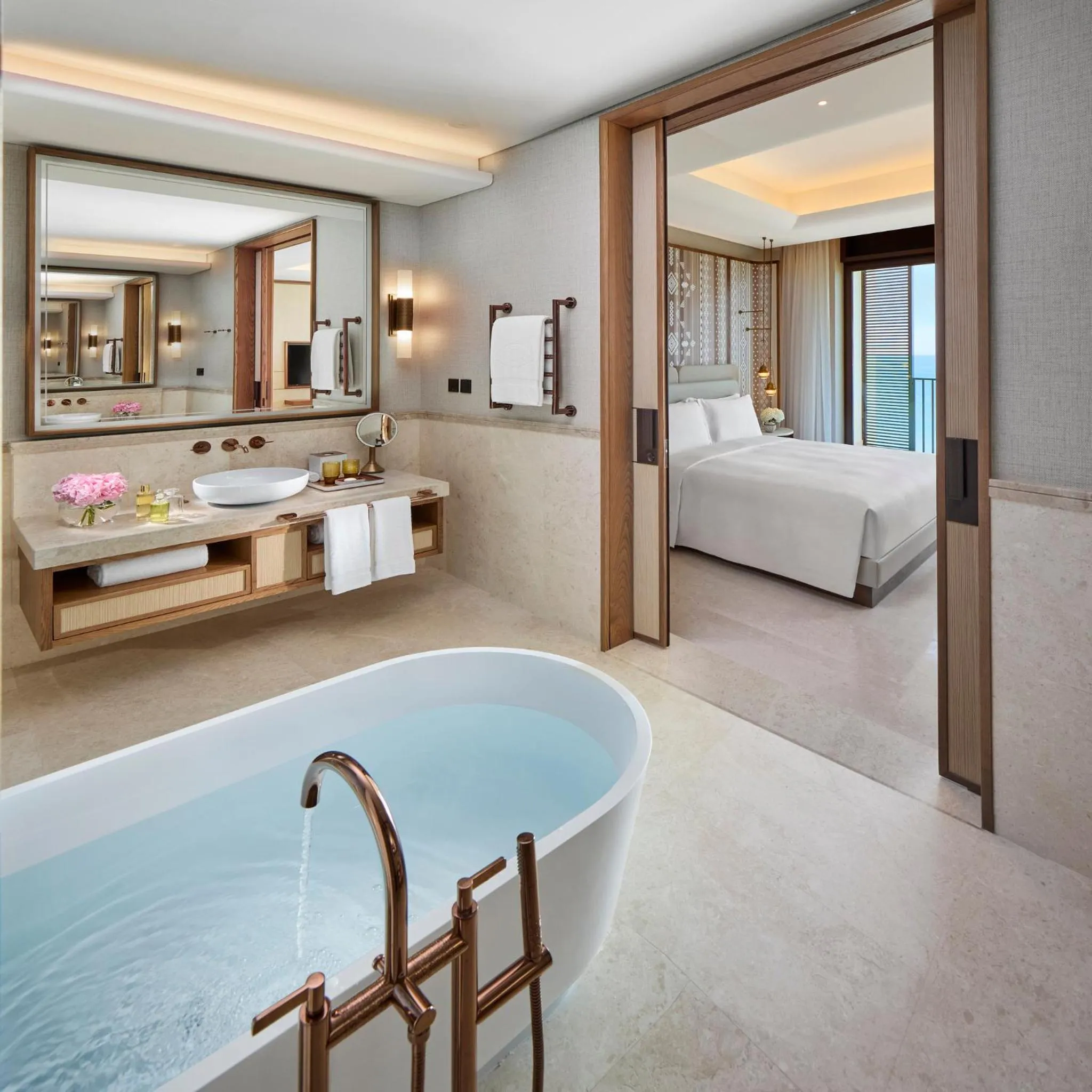 Photo of the whole room, Bed in Mandarin Oriental, Muscat