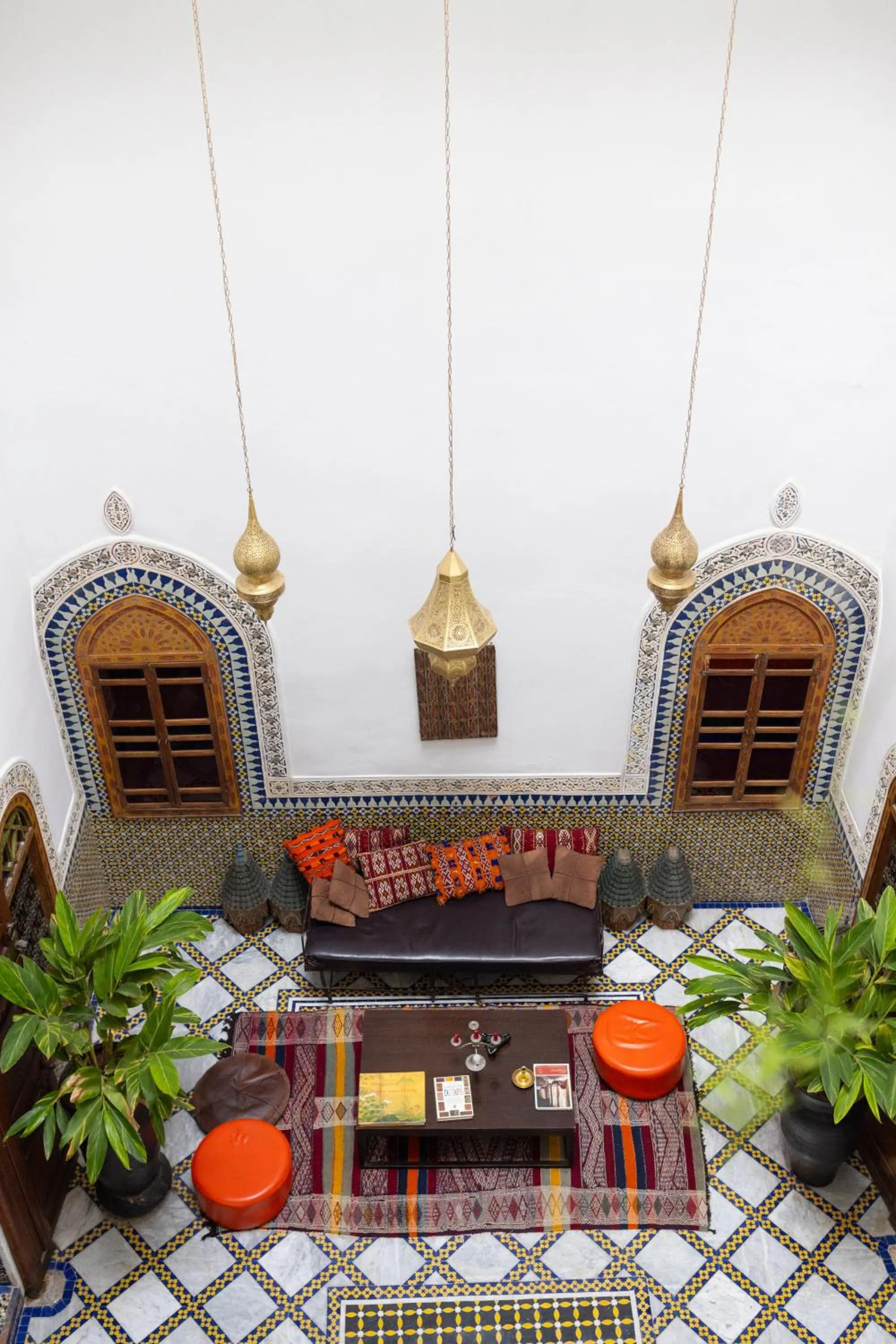 Inner courtyard view in Riad 9 Fez