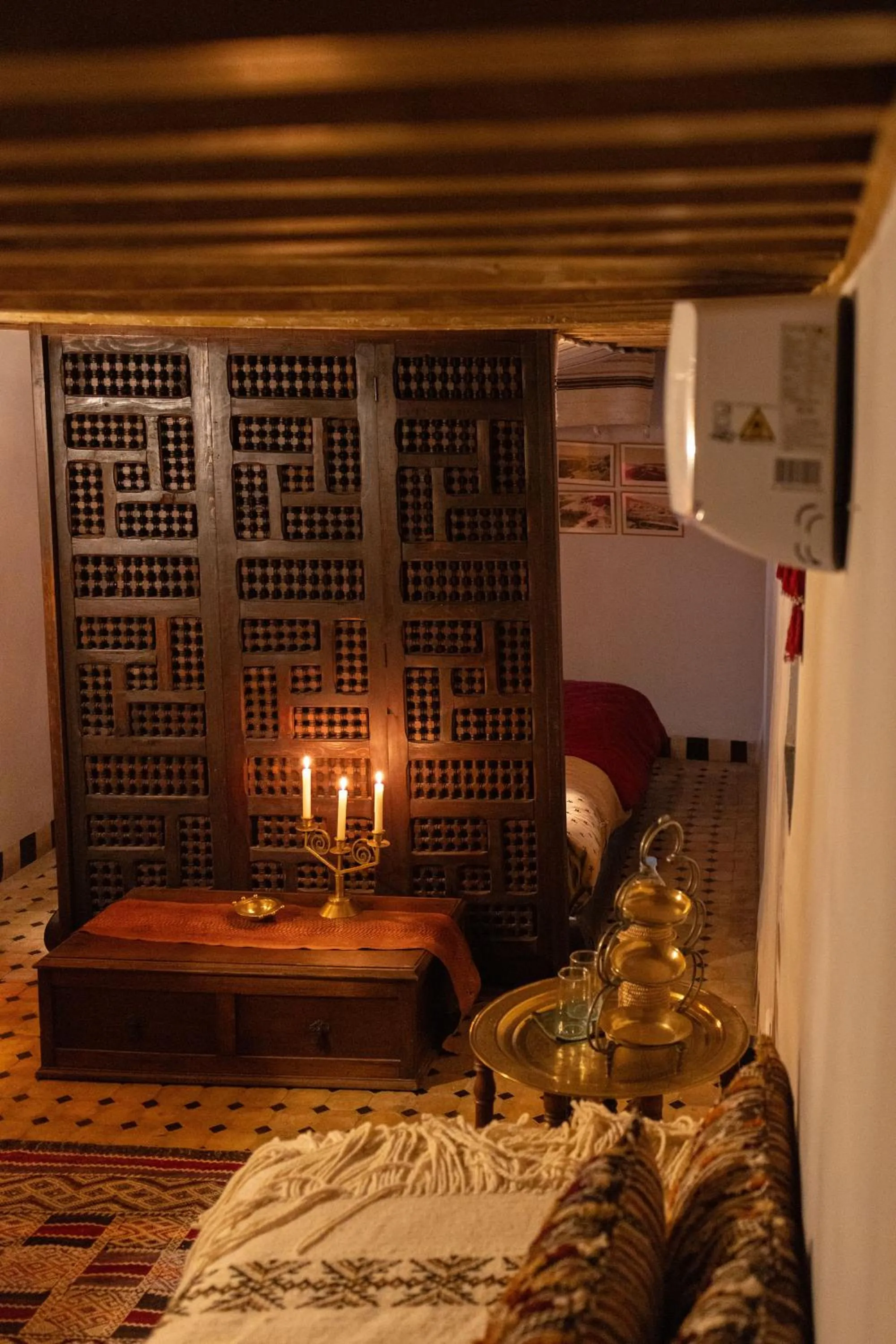 Decorative detail, Bed in Riad 9 Fez