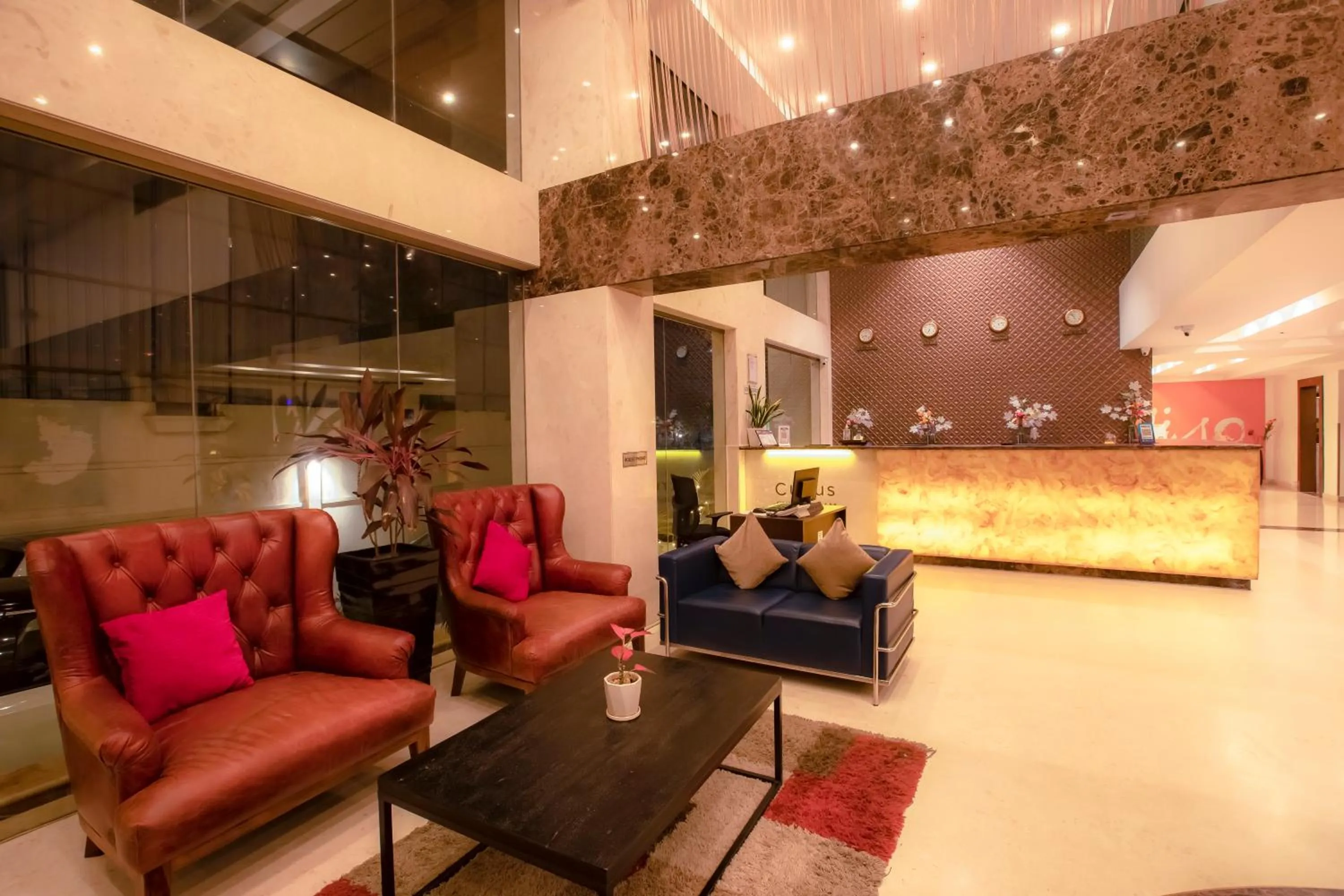 Seating area in The Cunningham Hotel Bangalore