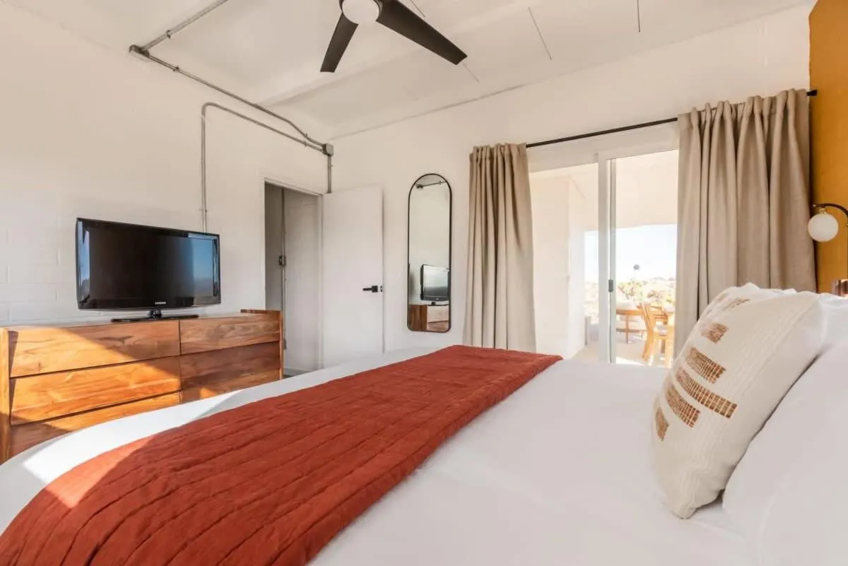 Bed in Kinetic House-Joshua Trees Sculptures Cowboy Pool