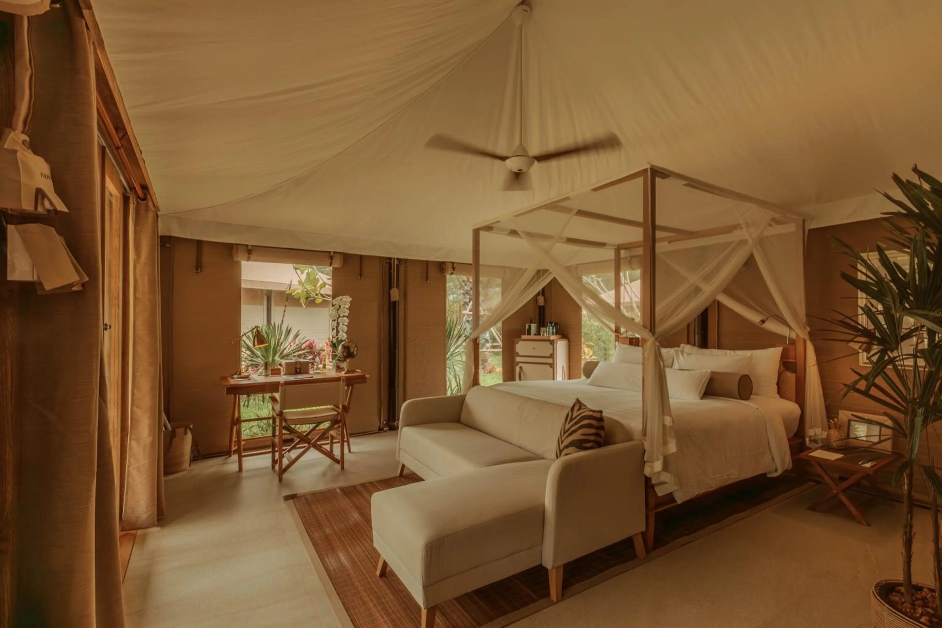 Bed in Twinpalms Tented Camp Phuket