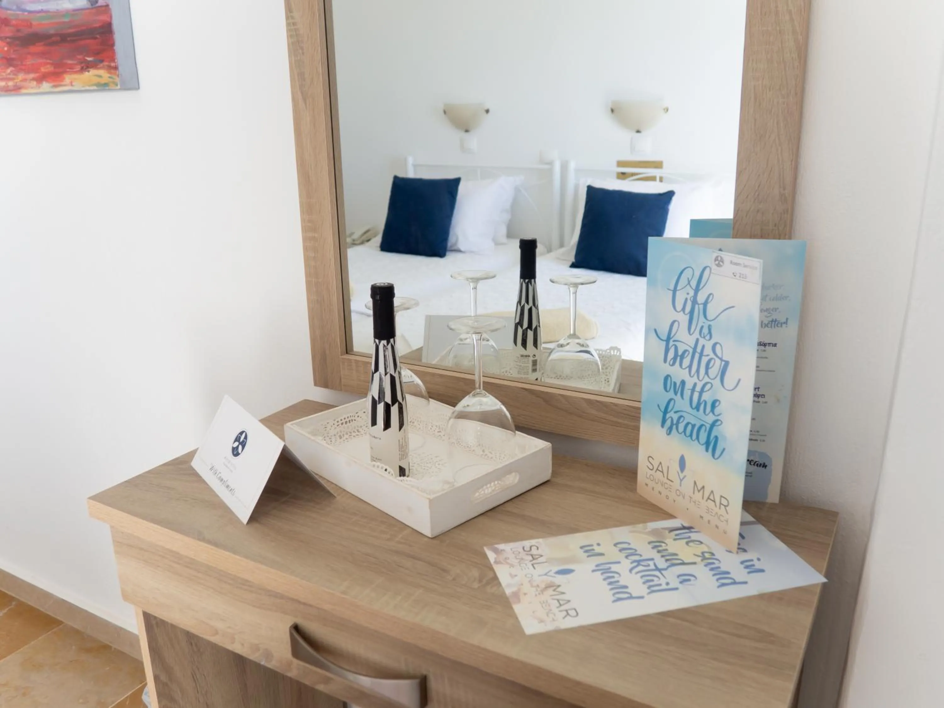 Drinks, Bed in Amaryllis Beach Hotel