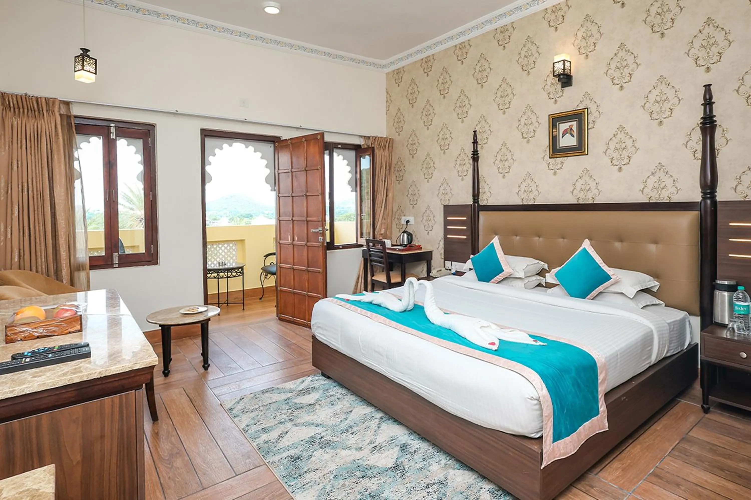 Bed in Labh Garh Palace Resort & Spa