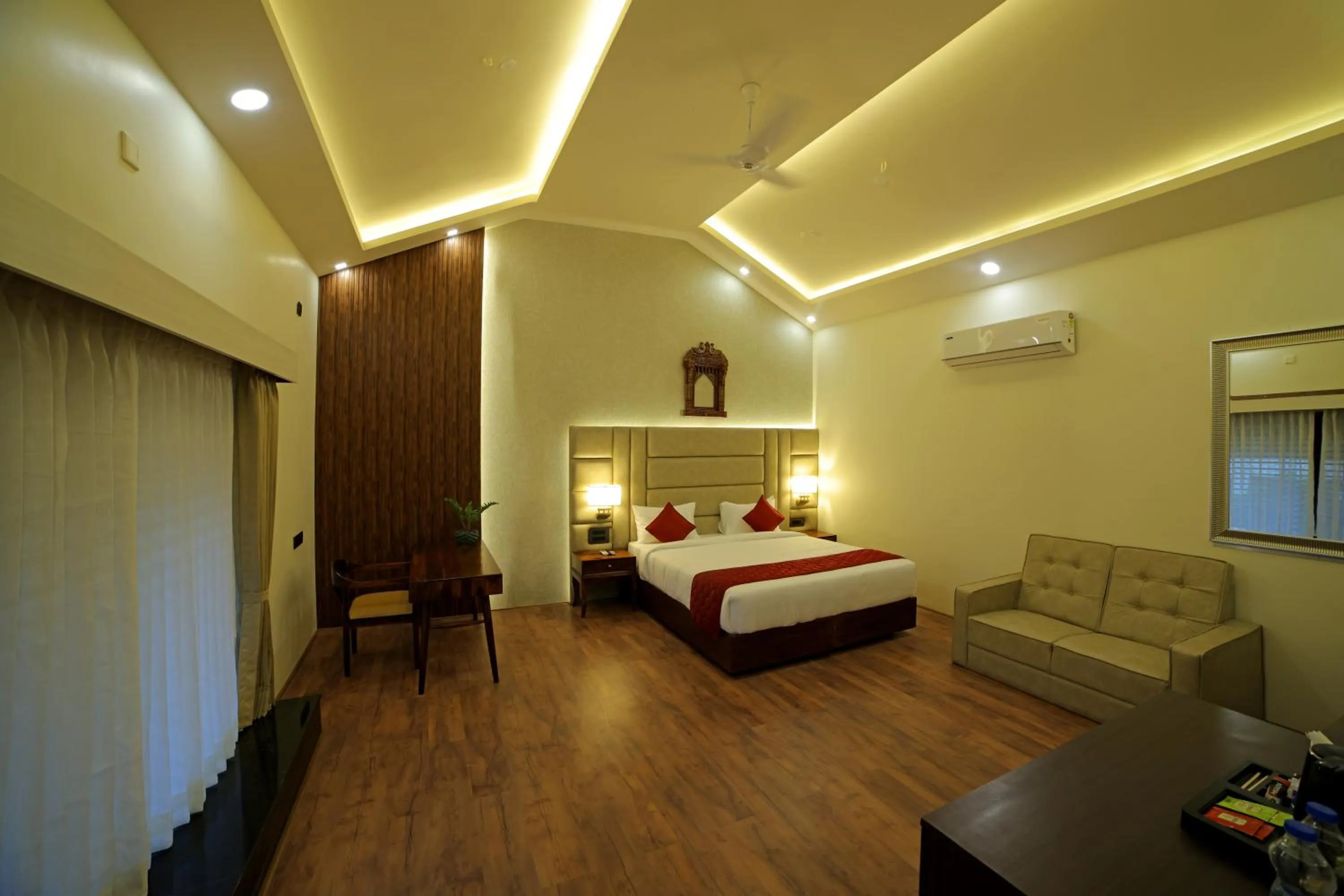 Seating area, Bed in Lake Valley Resort and Spa Tirupati, 27 kms from Talakona Waterfall