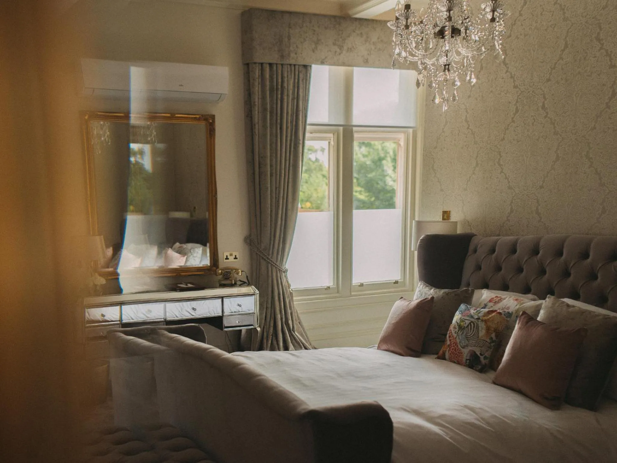 Decorative detail, Bed in Oaklands Hall Hotel Sure Hotel Collection by Best Western