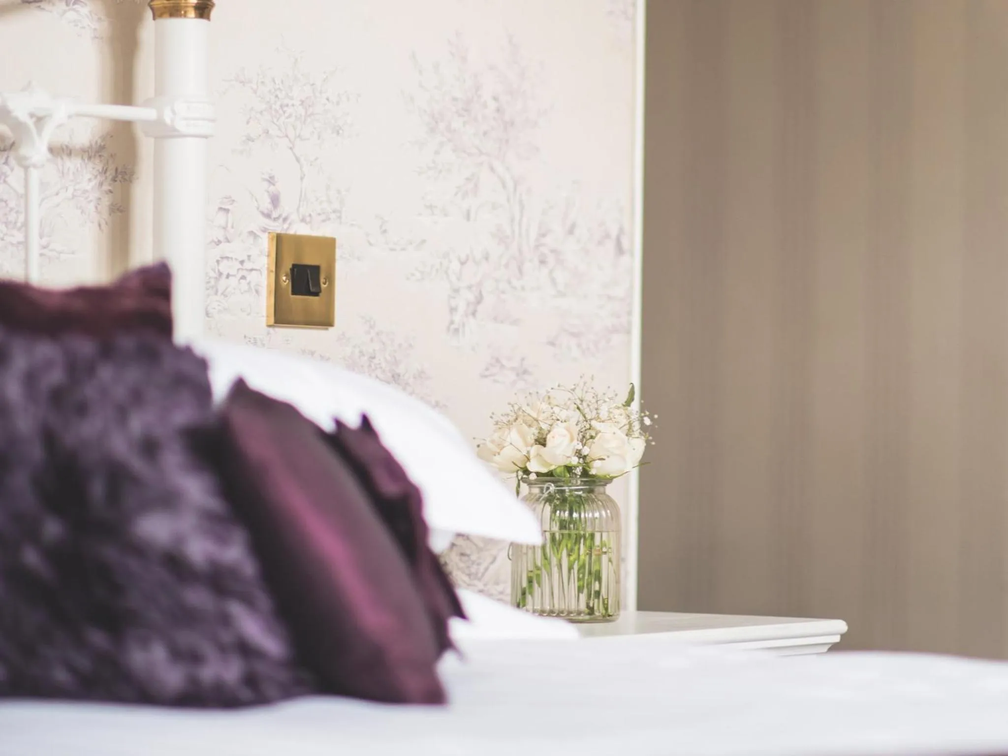 Decorative detail, Bed in Oaklands Hall Hotel Sure Hotel Collection by Best Western