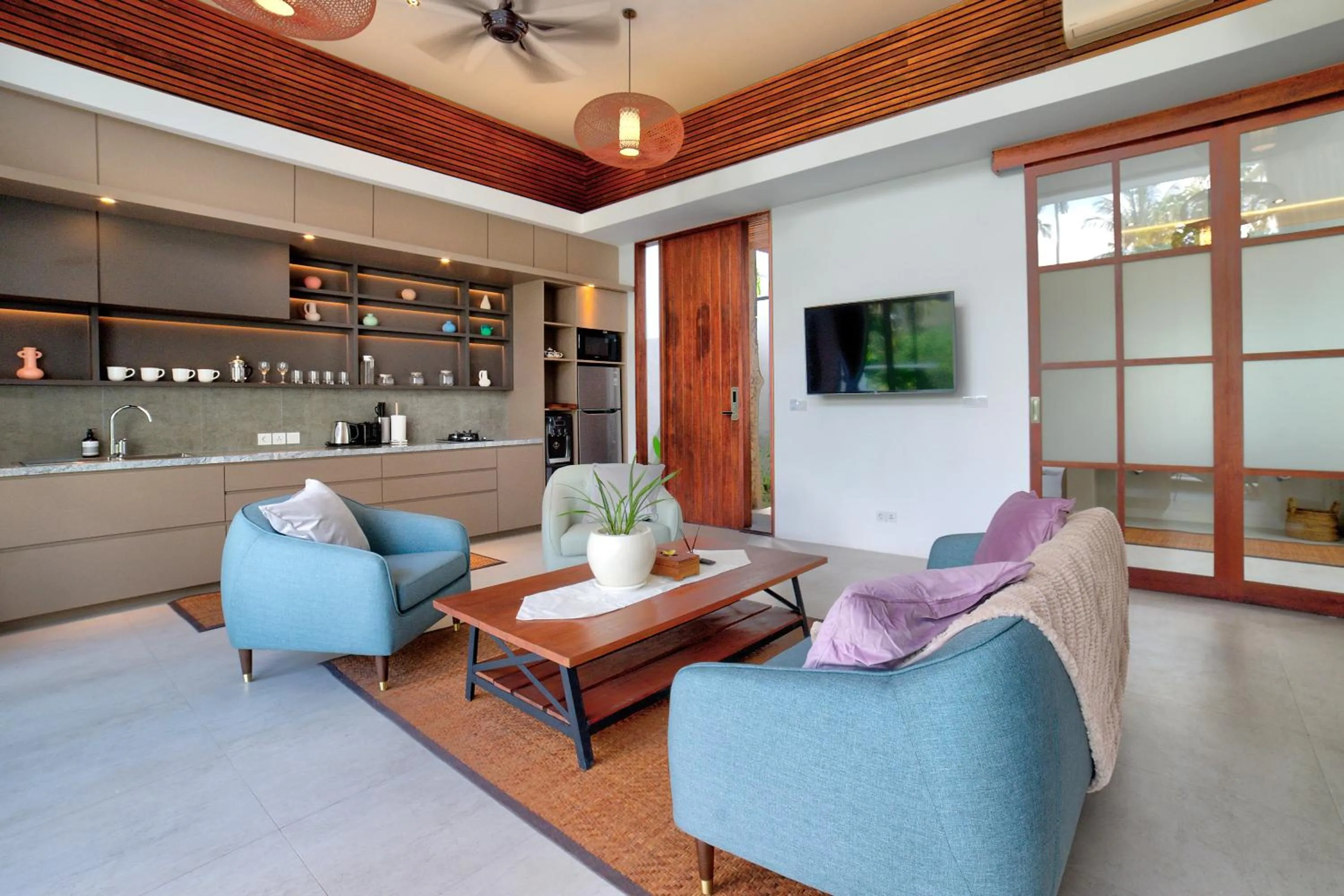 Communal lounge/ TV room in The Studios Ubud-Adult Only