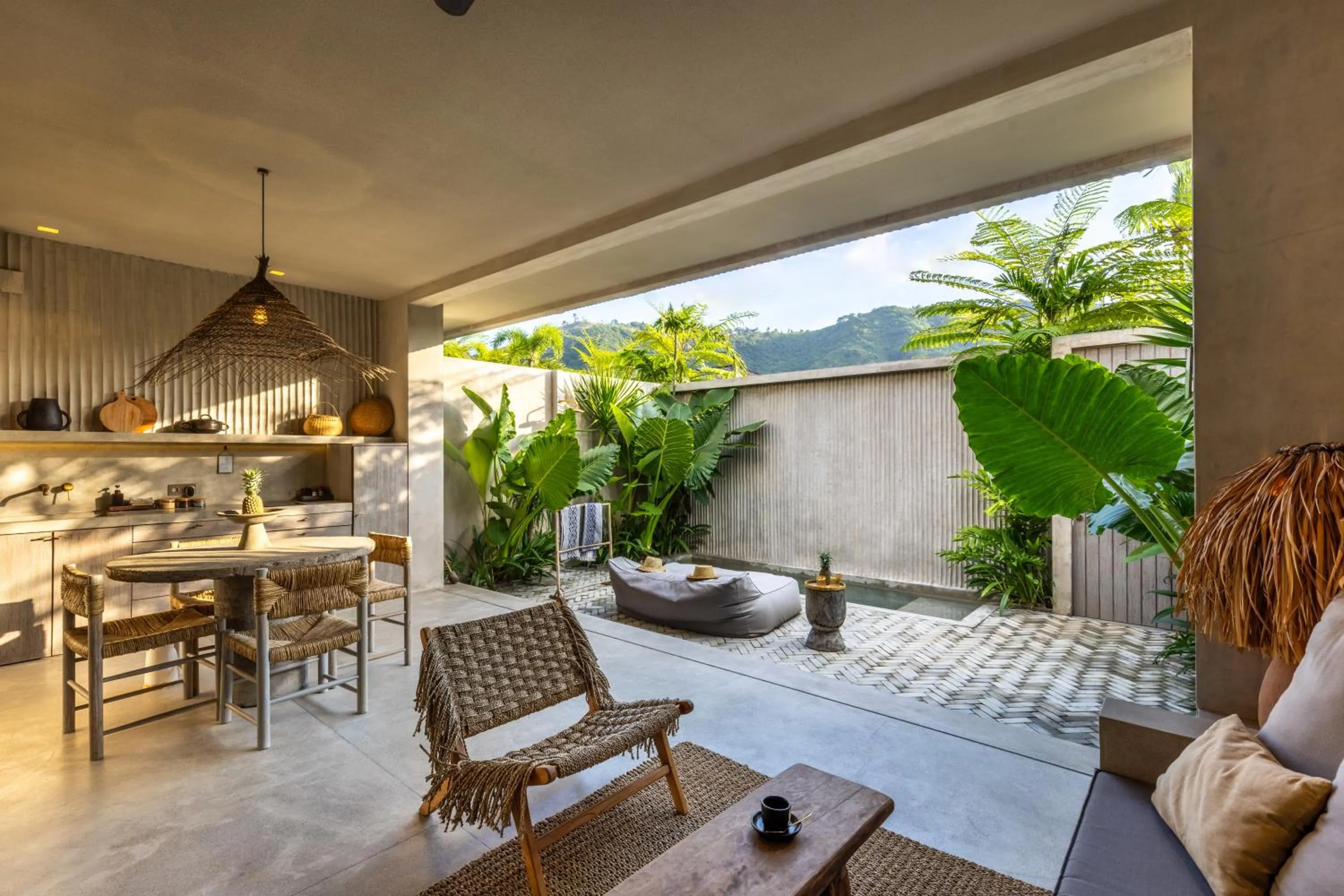 Seating area in The Konkret Lombok