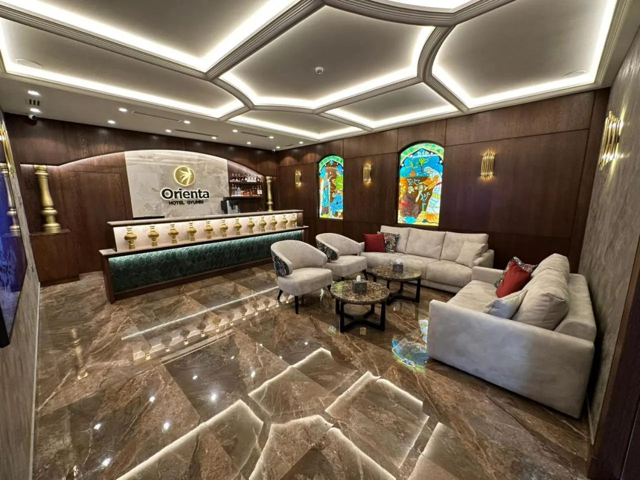 Seating area in Orienta Hotel Gyumri