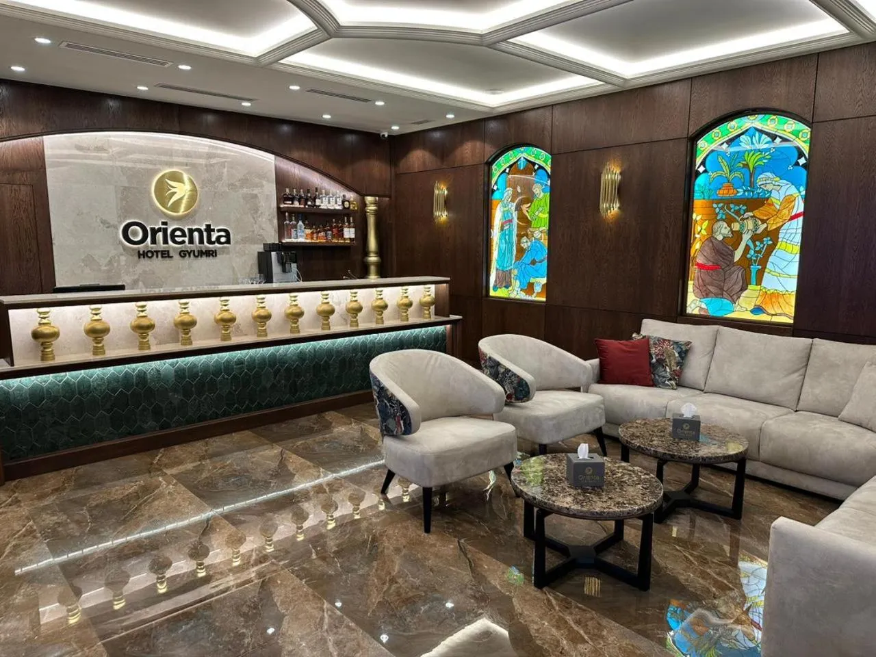 Seating area in Orienta Hotel Gyumri
