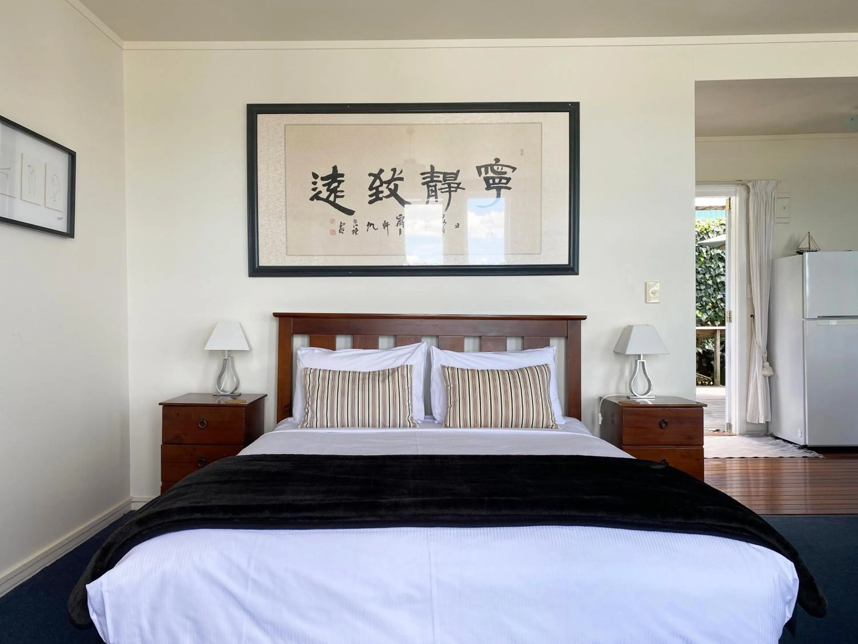 Bed in Mangonui Waterfront Apartments