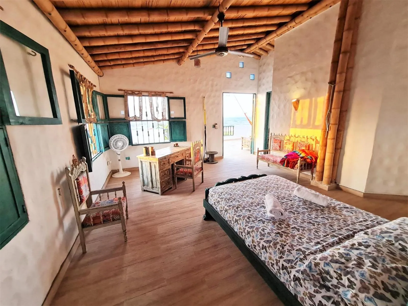 Bedroom, Bed in Eco-Hotel Chevere Beach