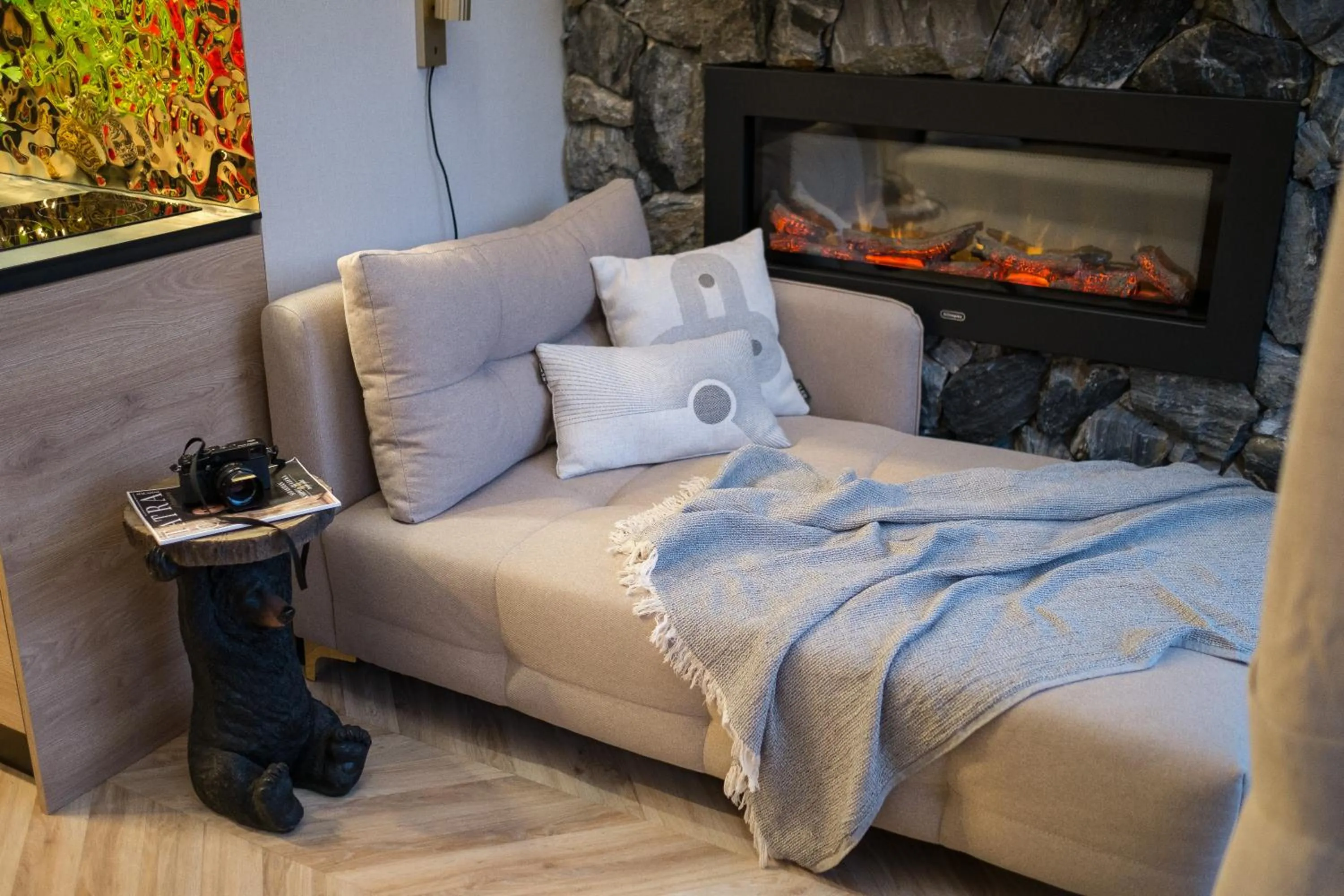 Living room, Bed in Apart-Center Złota Residence