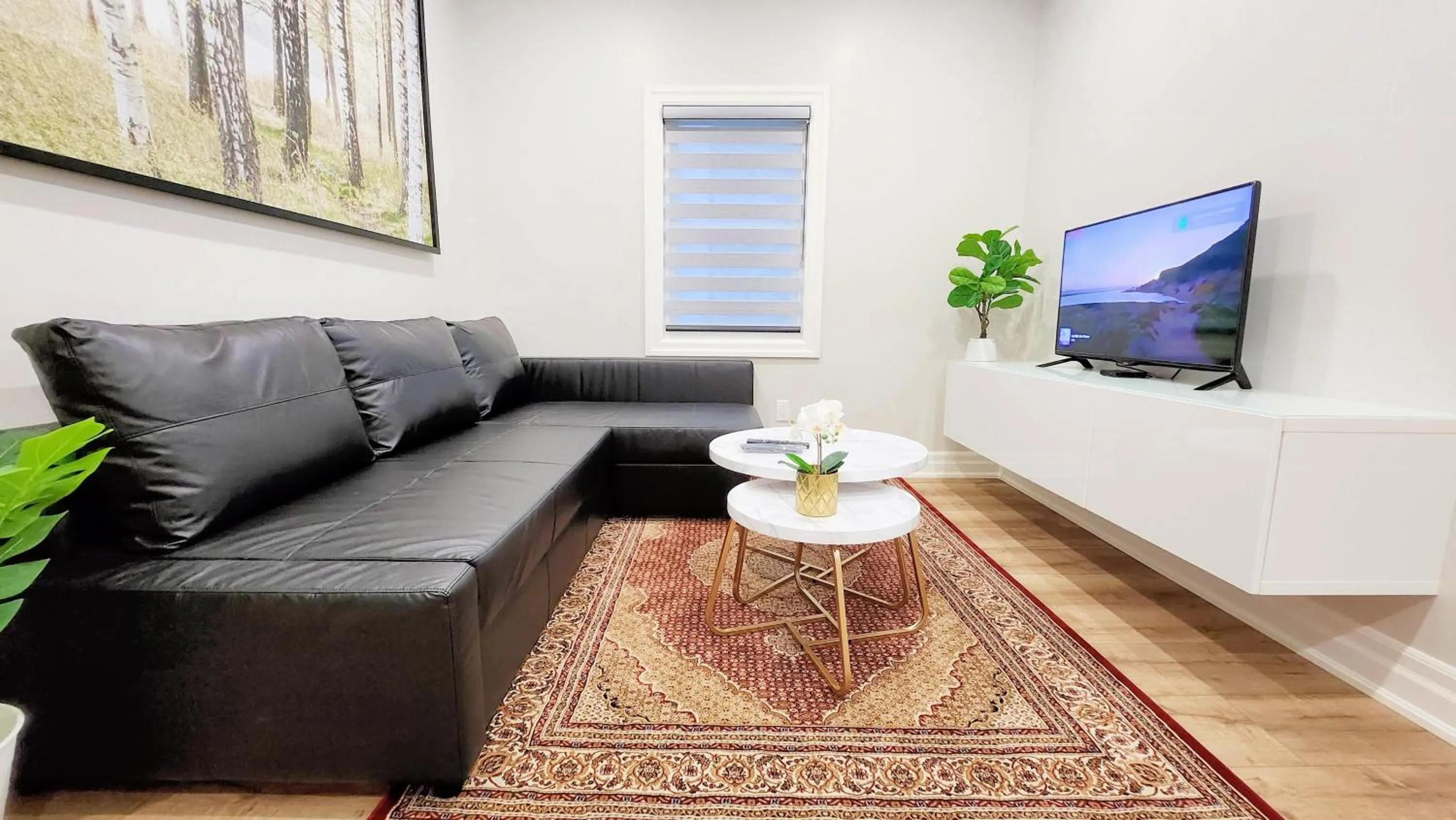 Communal lounge/ TV room in The Cozy Cove Modern King-Bedroom Full Apartment