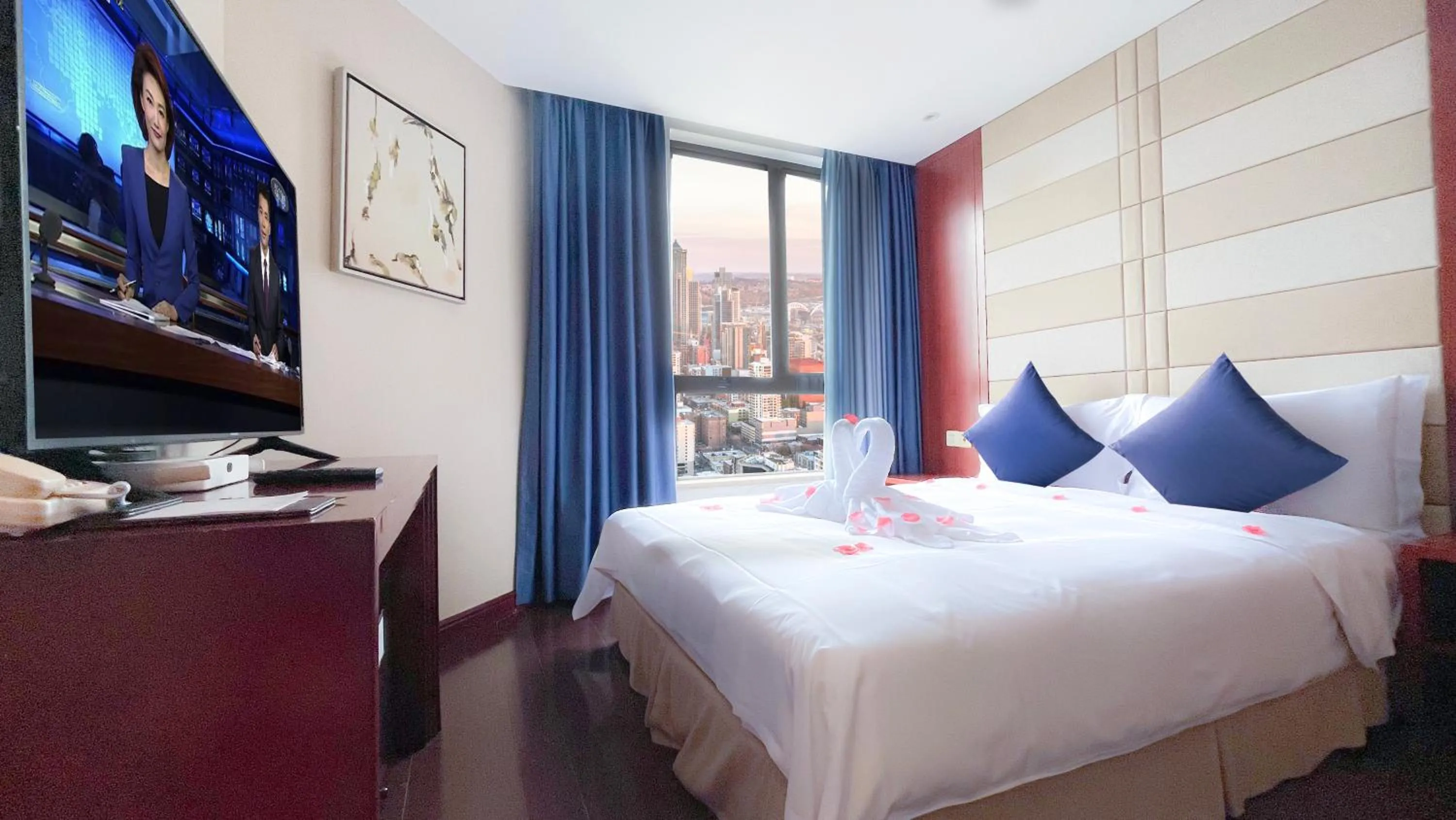 Bedroom, Bed in Haikou Mingguang Shengyi Hotel (Previous Mingguang International Hotel)