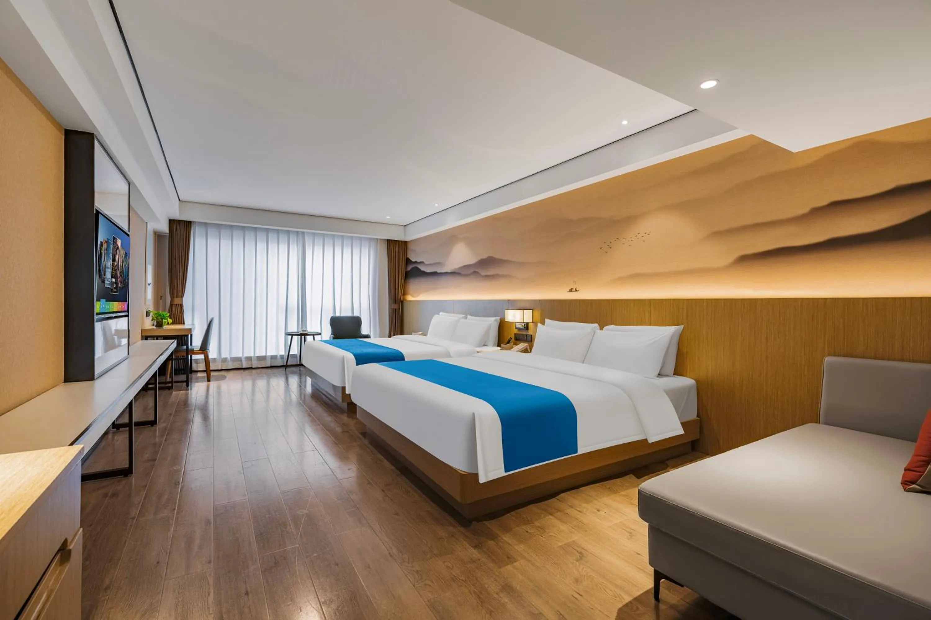 Photo of the whole room, Bed in Ramada Encore by Wyndham Kunming Guandu