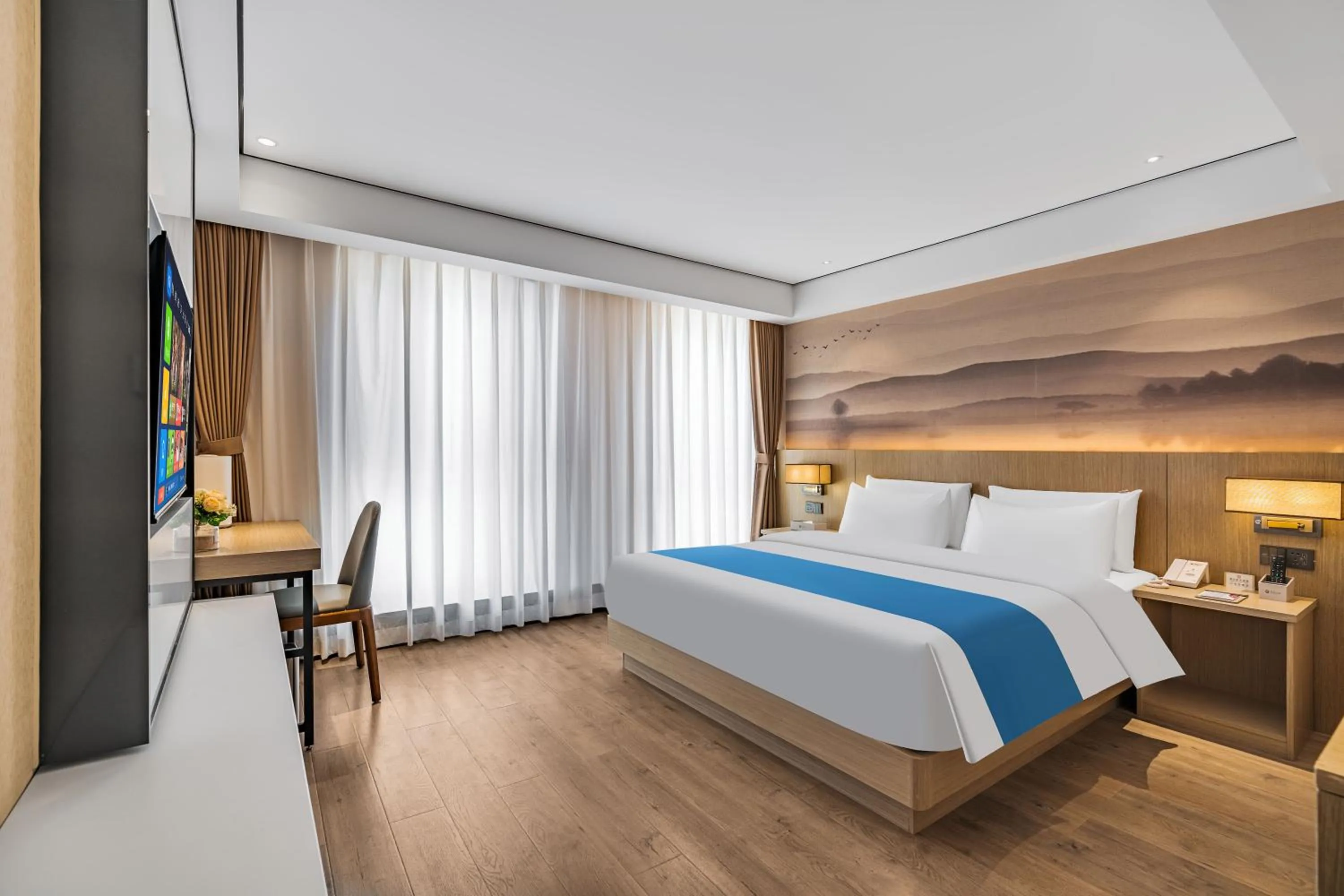 Photo of the whole room, Bed in Ramada Encore by Wyndham Kunming Guandu