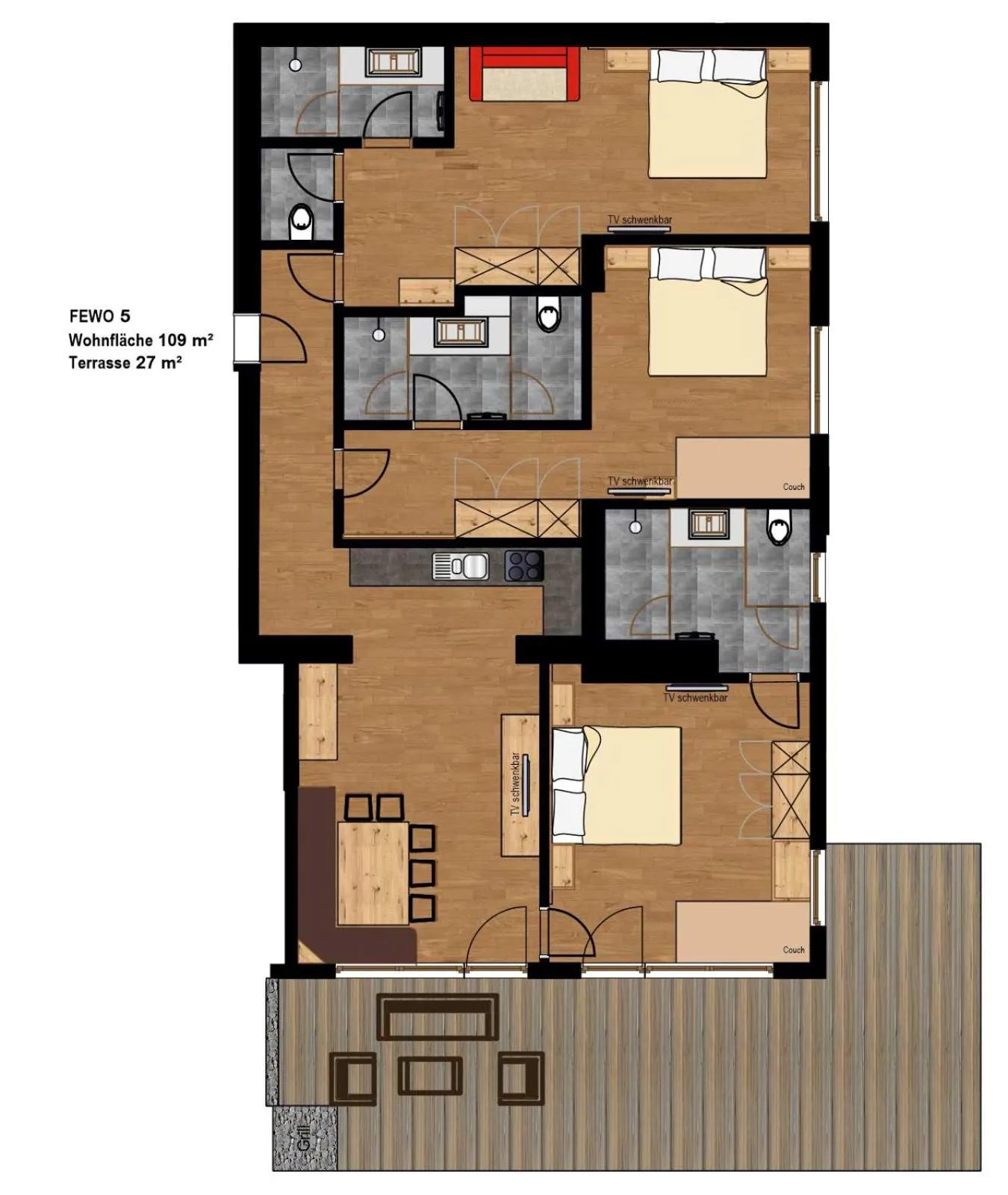 Floor plan in Ferienhof Ausserbrente
