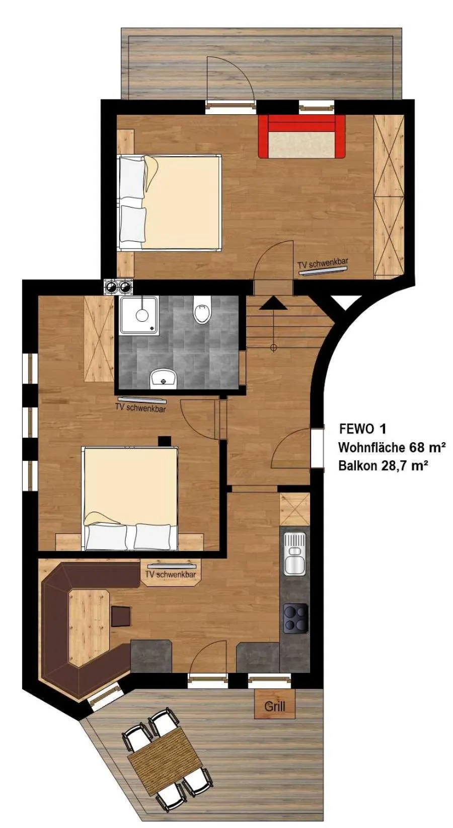 Floor plan in Ferienhof Ausserbrente