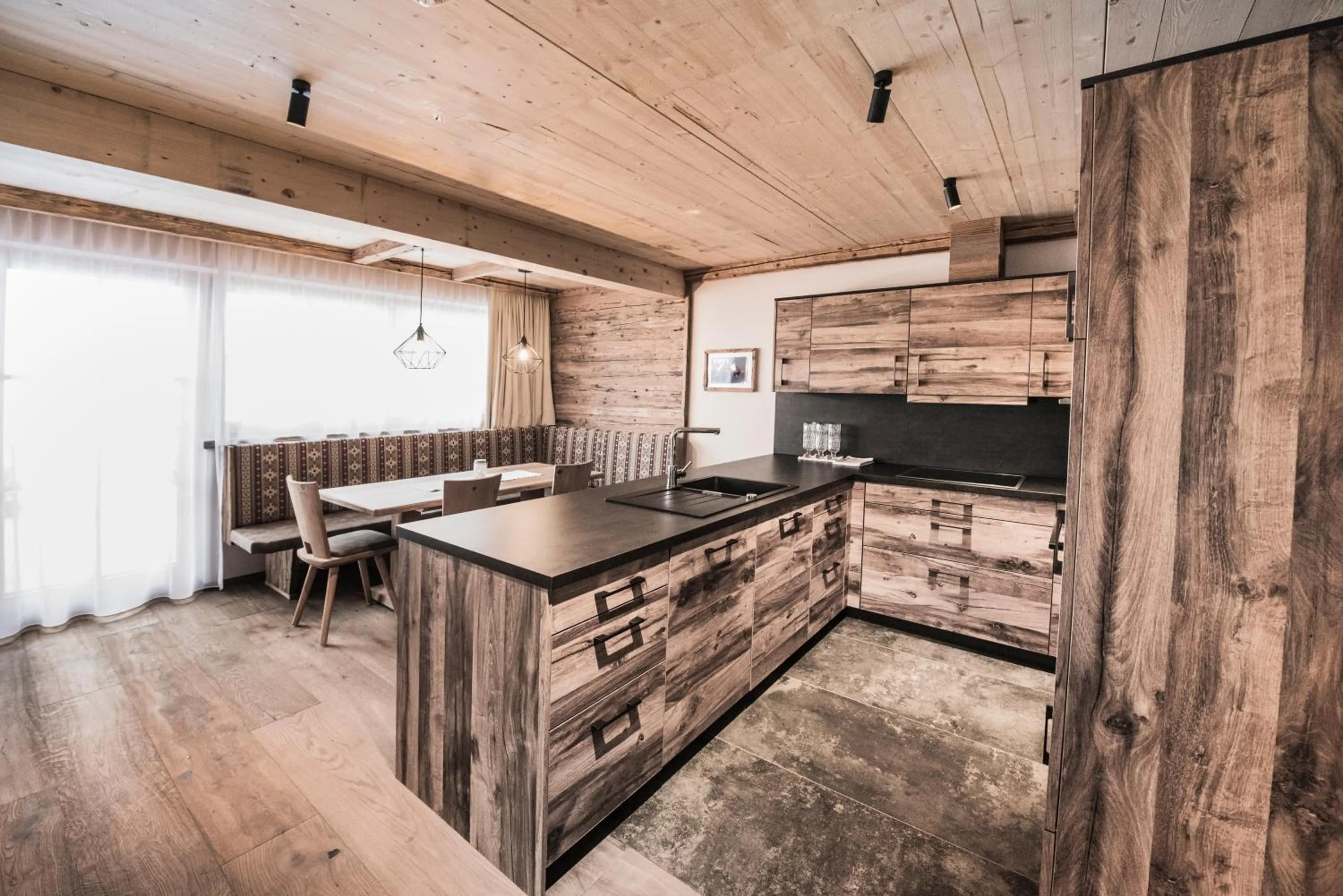 Kitchen or kitchenette in Ferienhof Ausserbrente
