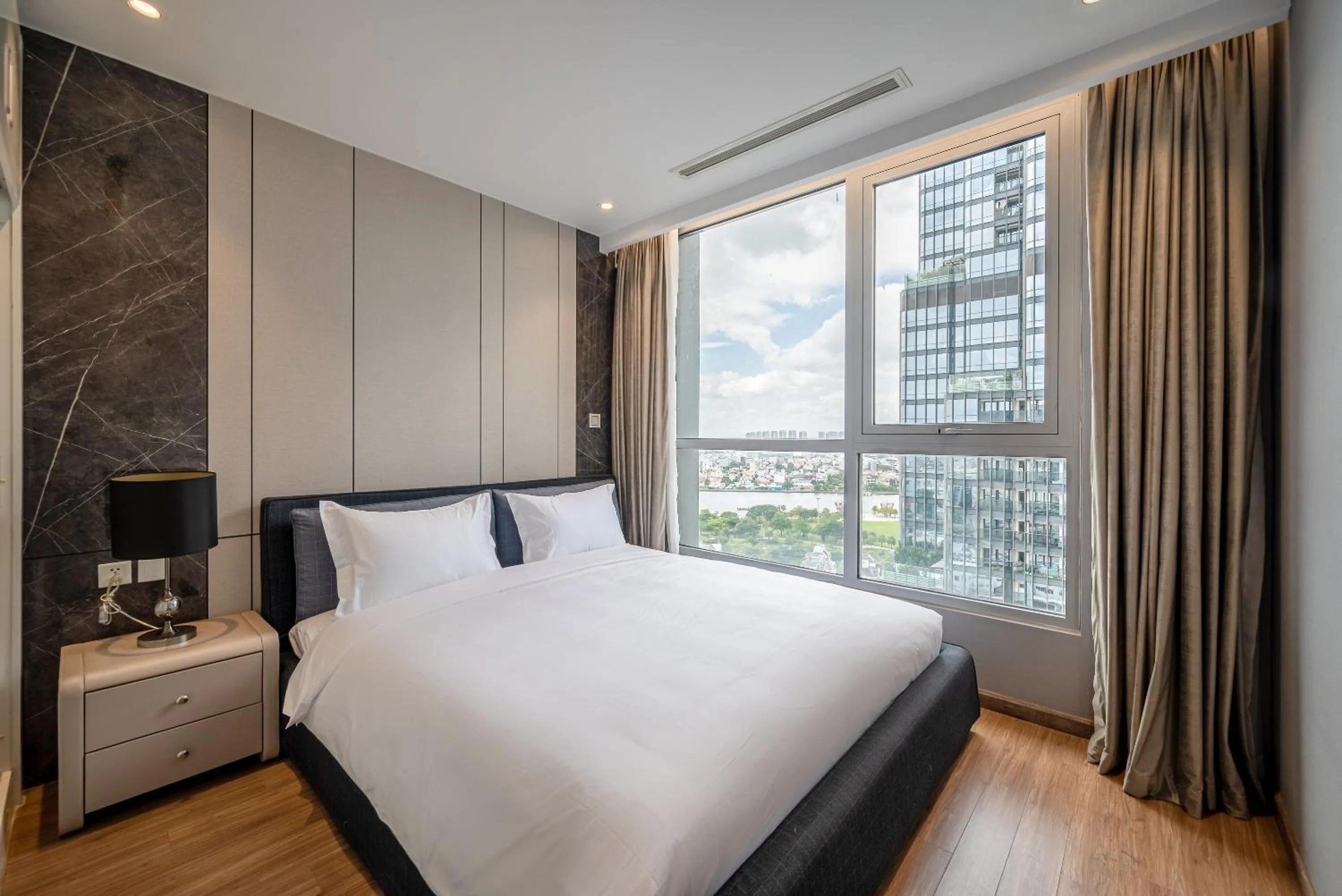 Bed in CeLaVie Serviced Apartment - The Vinhomes and Landmark