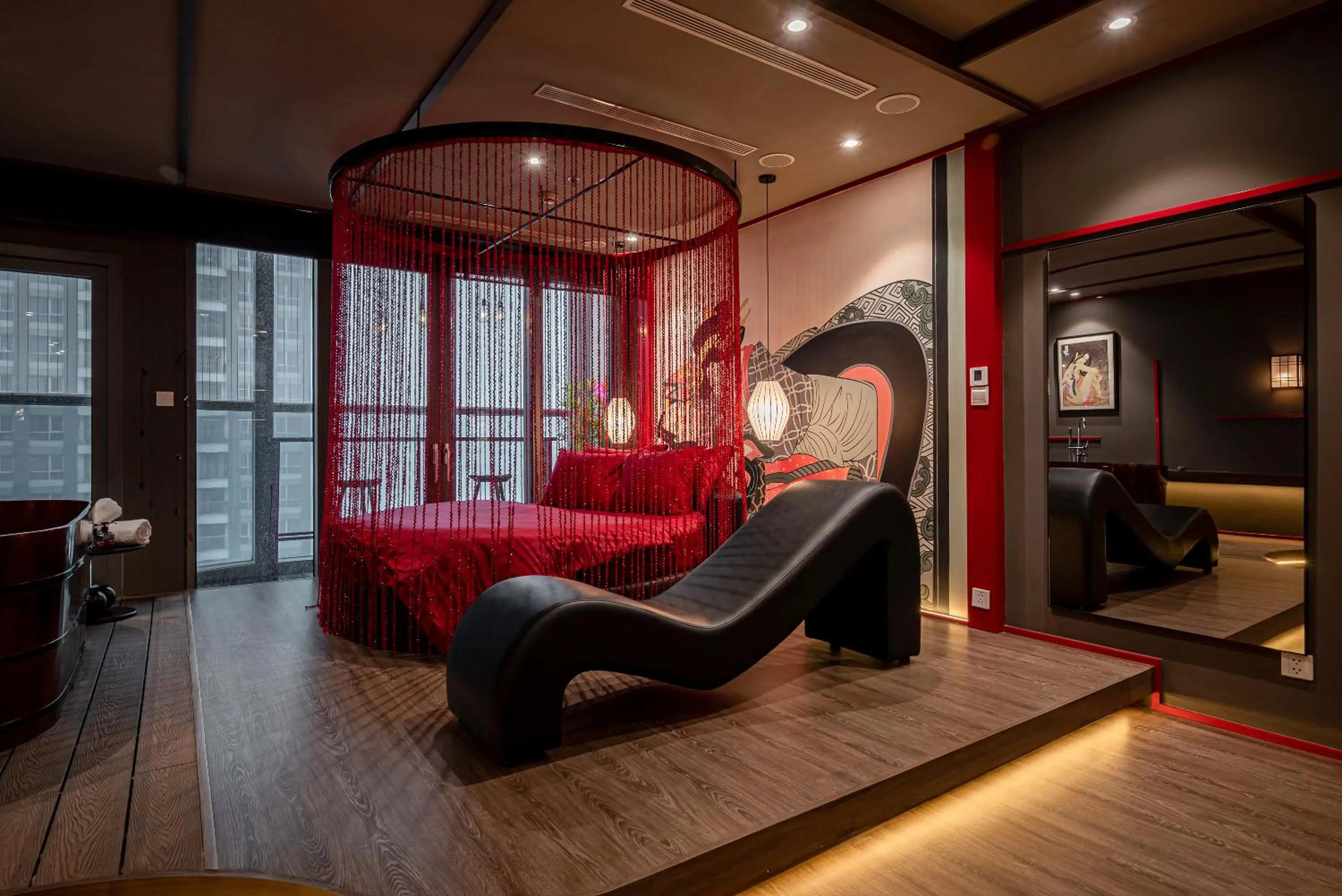 Seating area, Bed in CeLaVie Serviced Apartment - The Vinhomes and Landmark