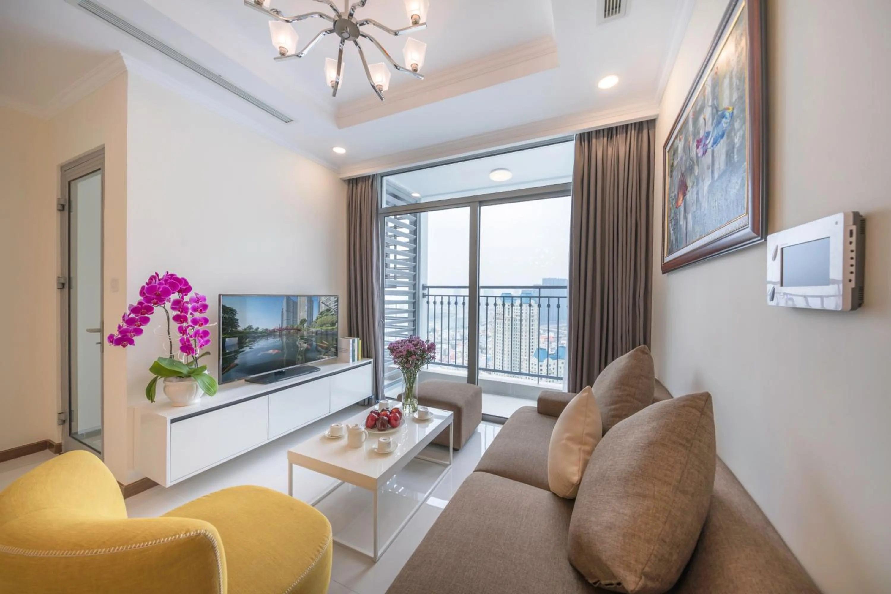 Living room in CeLaVie Serviced Apartment - The Vinhomes and Landmark