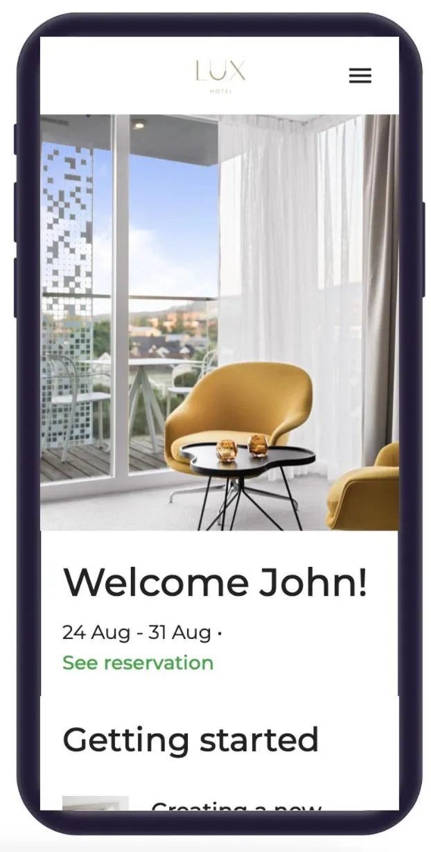 Text overlay in LUX Hotel Apartments Lillestrøm