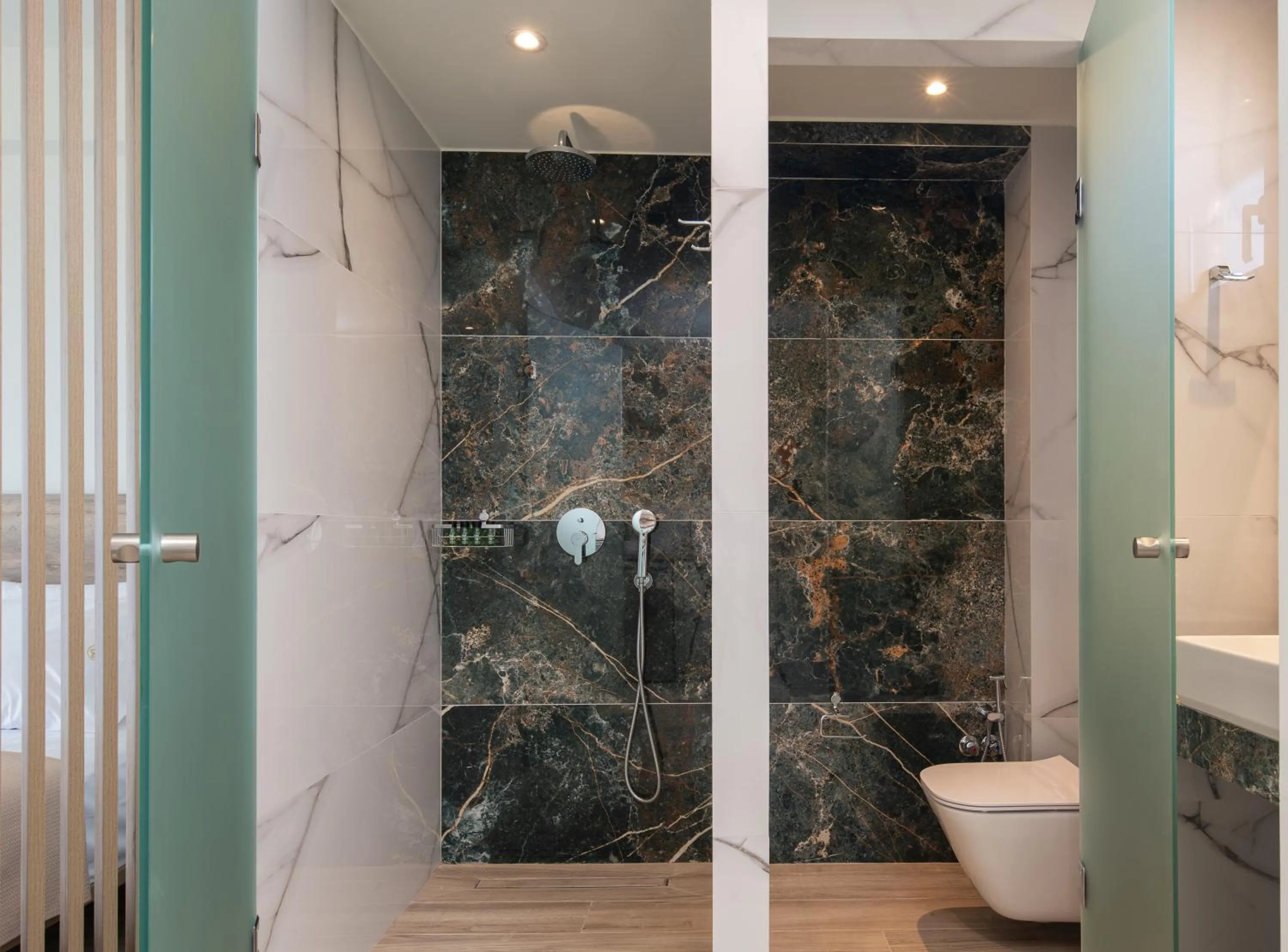 Shower in Aetherion Studios & Suites