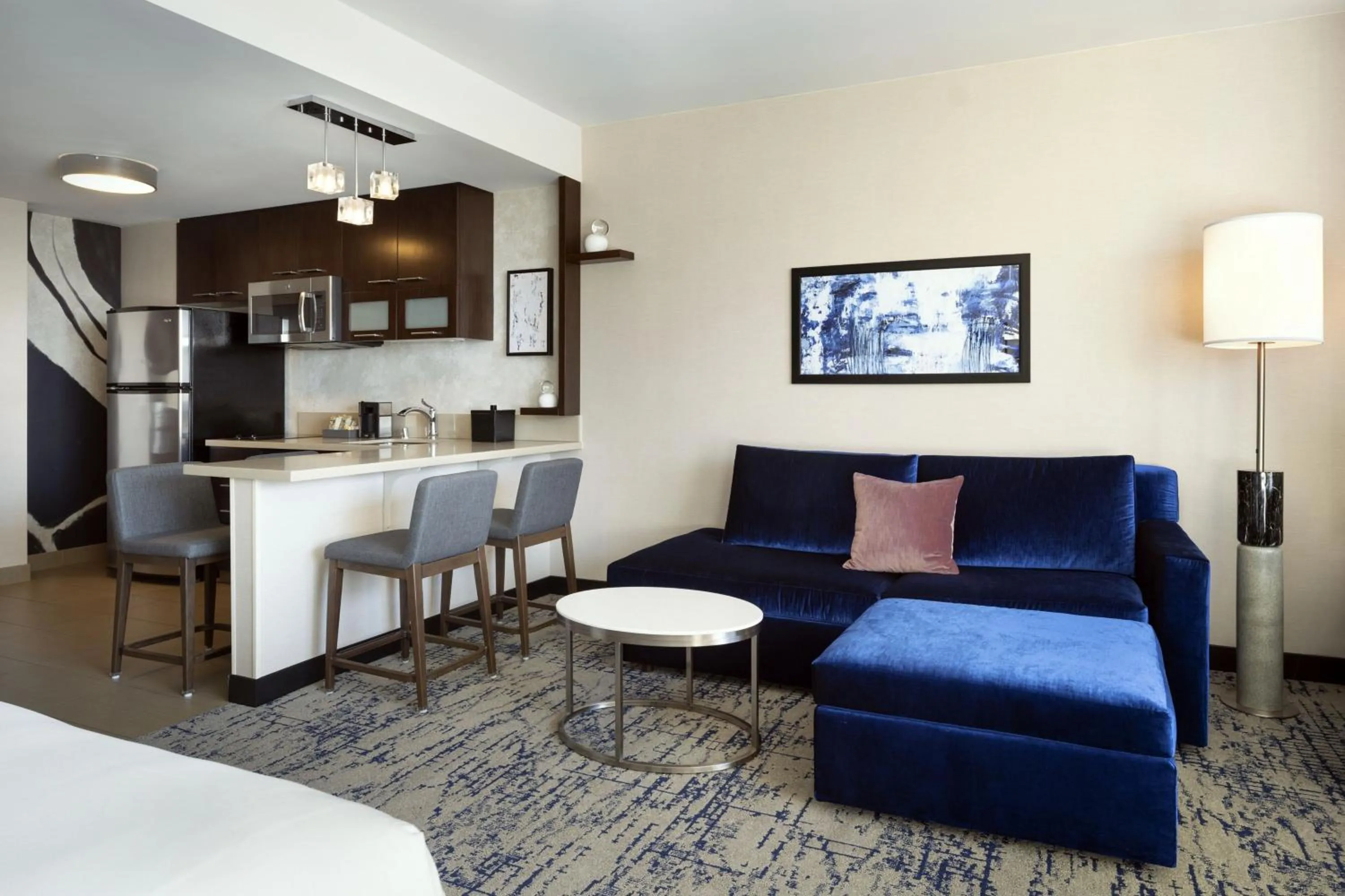 Living room, Bed in Residence Inn by Marriott Los Angeles L.A. LIVE